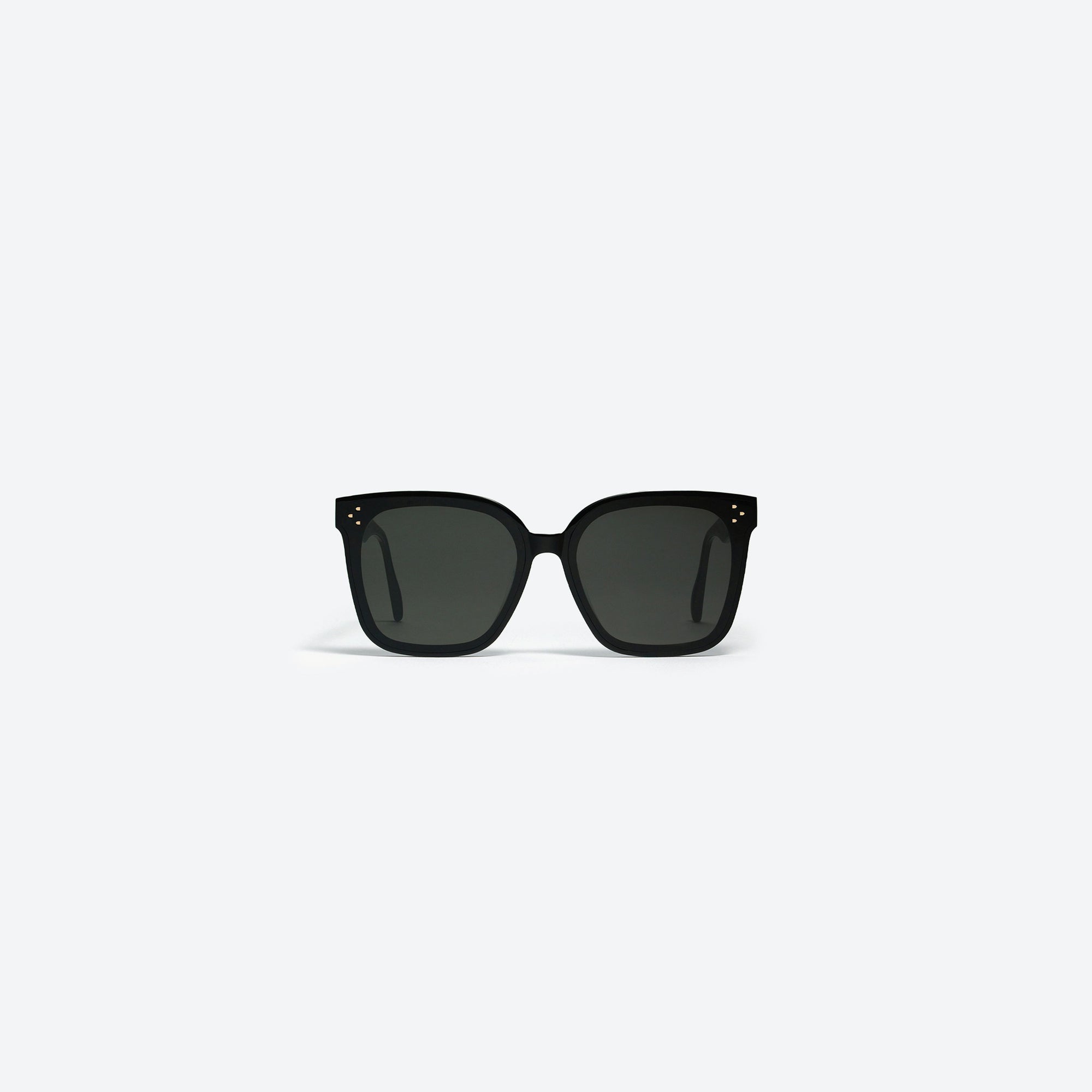 A front view of Gentle Monster Her 01 Black Acetate framed Square sunglasses.