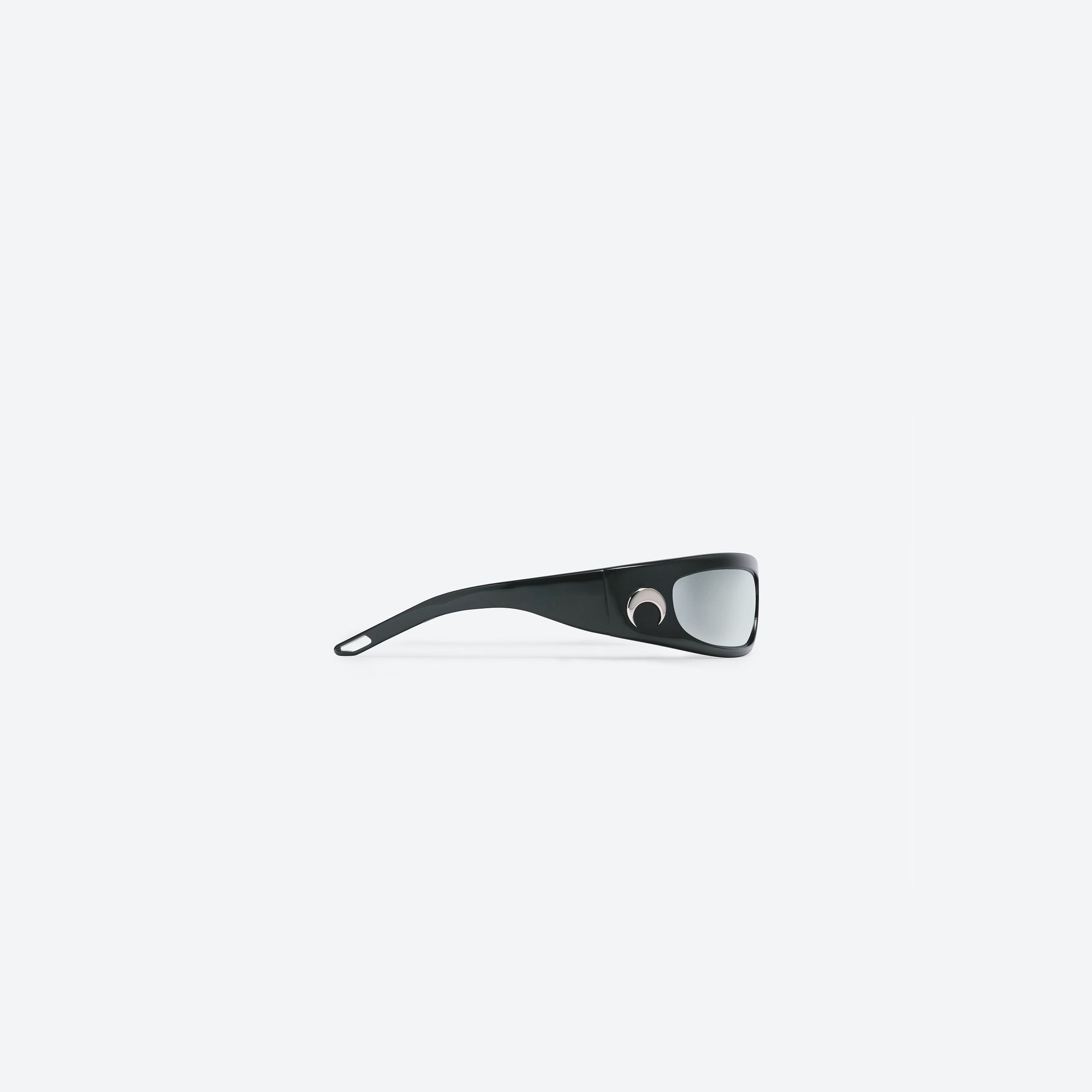 A detailed right view of Gentle Monster Marine Serre - Visionizer II 01 Black Acetate framed Wraparound sunglasses.