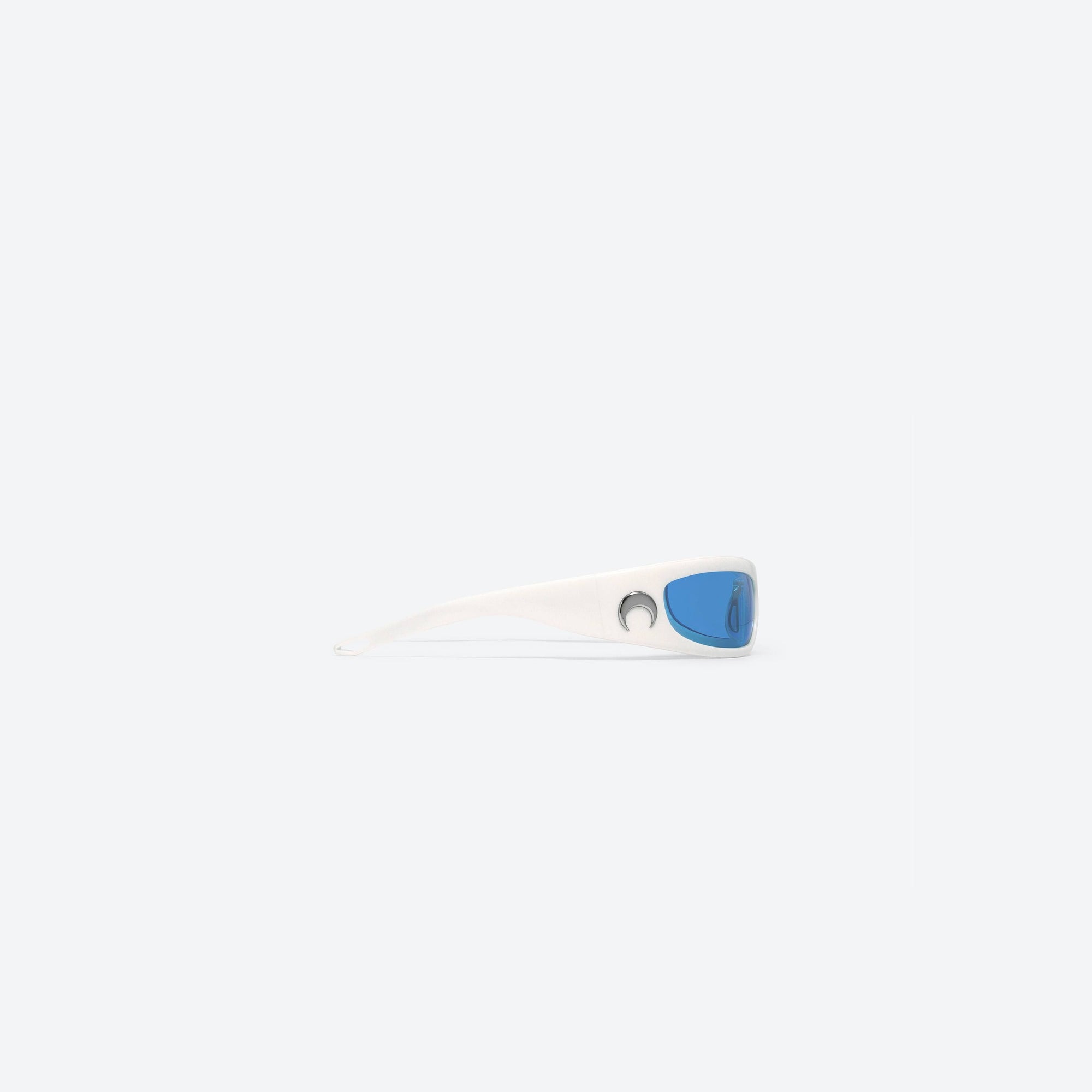 A detailed right view of Gentle Monster Marine Serre - Visionizer II W1 White Acetate framed Wraparound sunglasses.