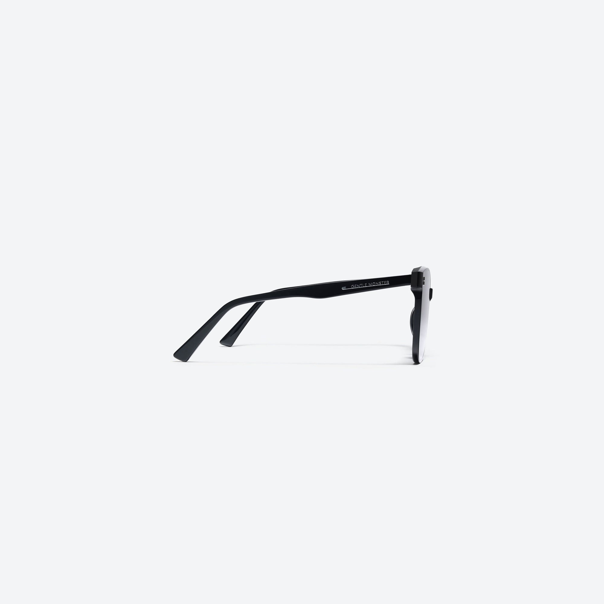 A detailed right view of Gentle Monster Frida 01 Black Acetate framed Square sunglasses.
