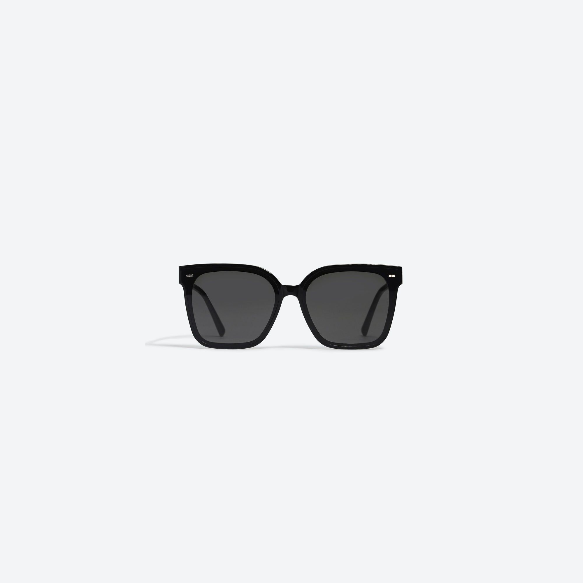 A front view of Gentle Monster Sal 01 Black Acetate framed Square sunglasses.