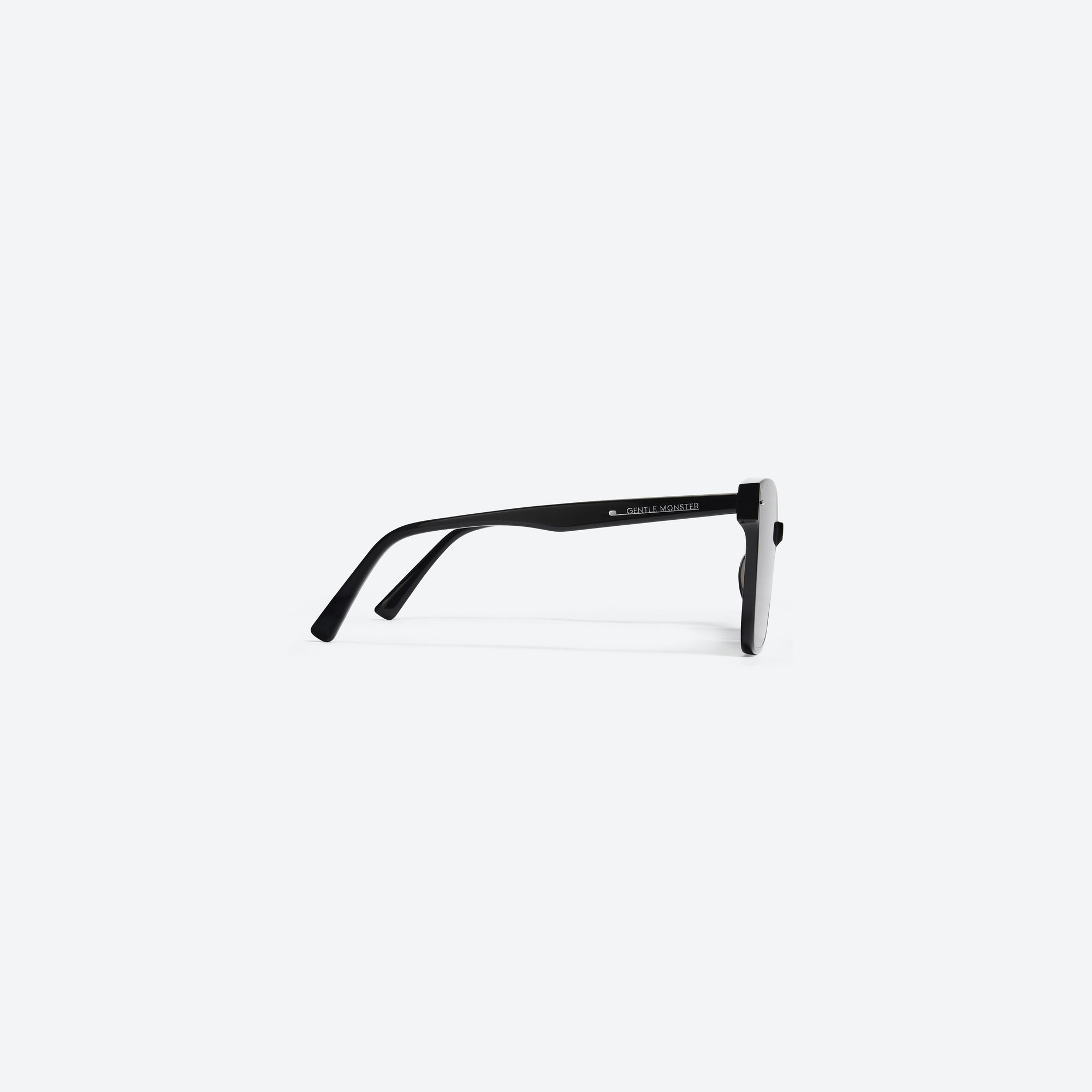 A detailed right view of Gentle Monster Sal 01 Black Acetate framed Square sunglasses.