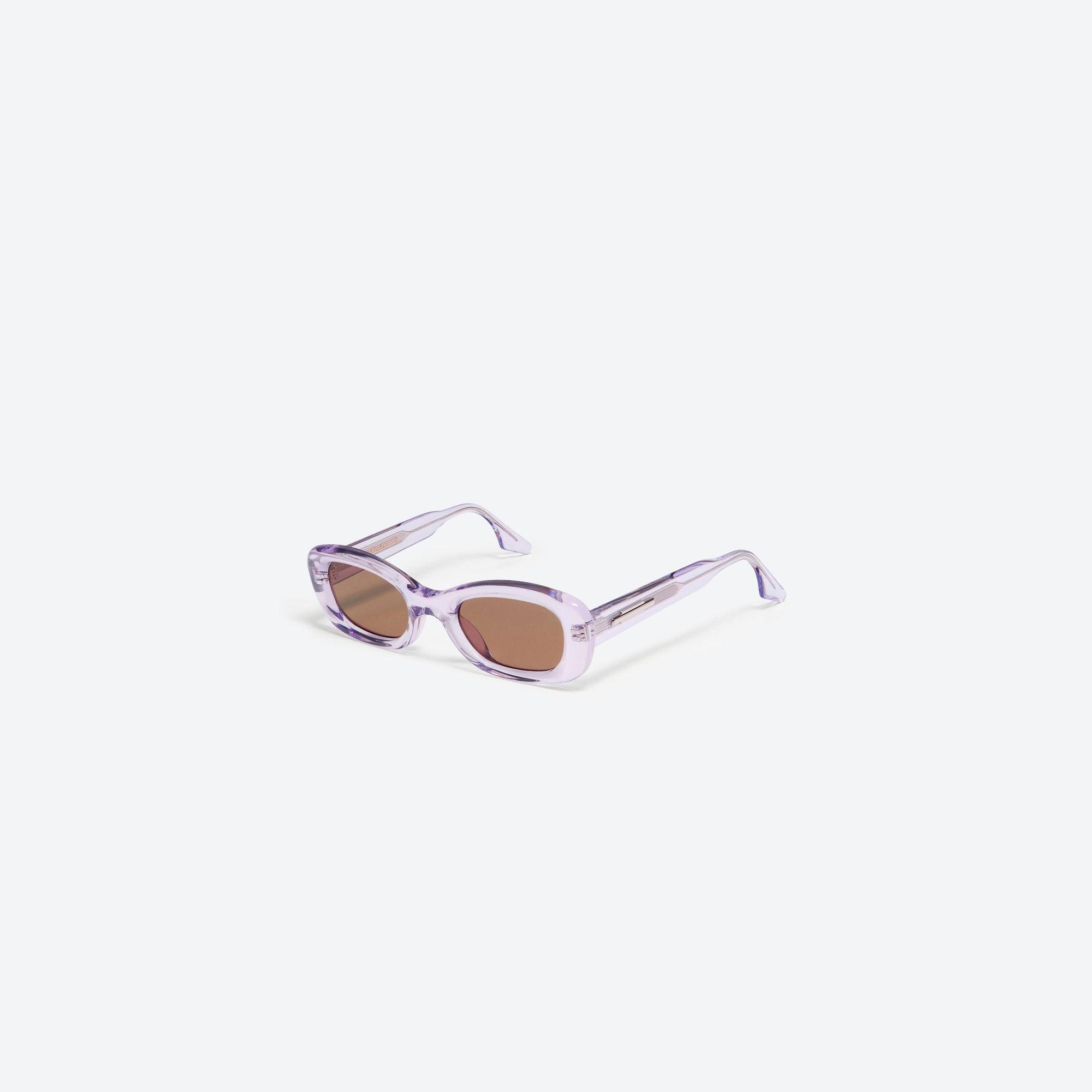 45-degree view of Gentle Monster Tambu VC1 Purple Acetate framed Square sunglasses.
