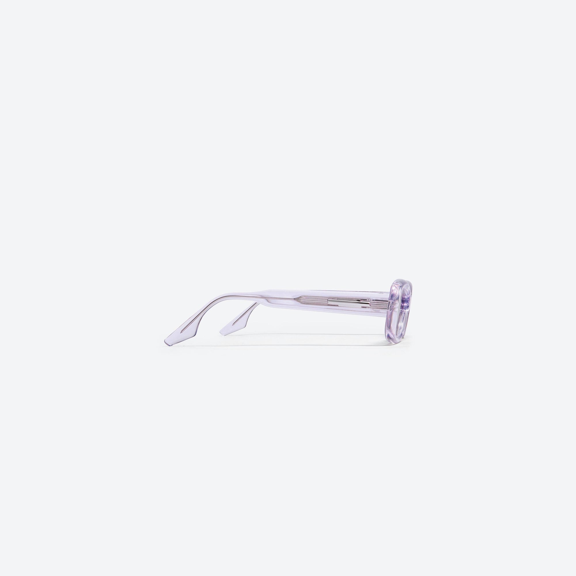 A detailed right view of Gentle Monster Tambu VC1 Purple Acetate framed Square sunglasses.