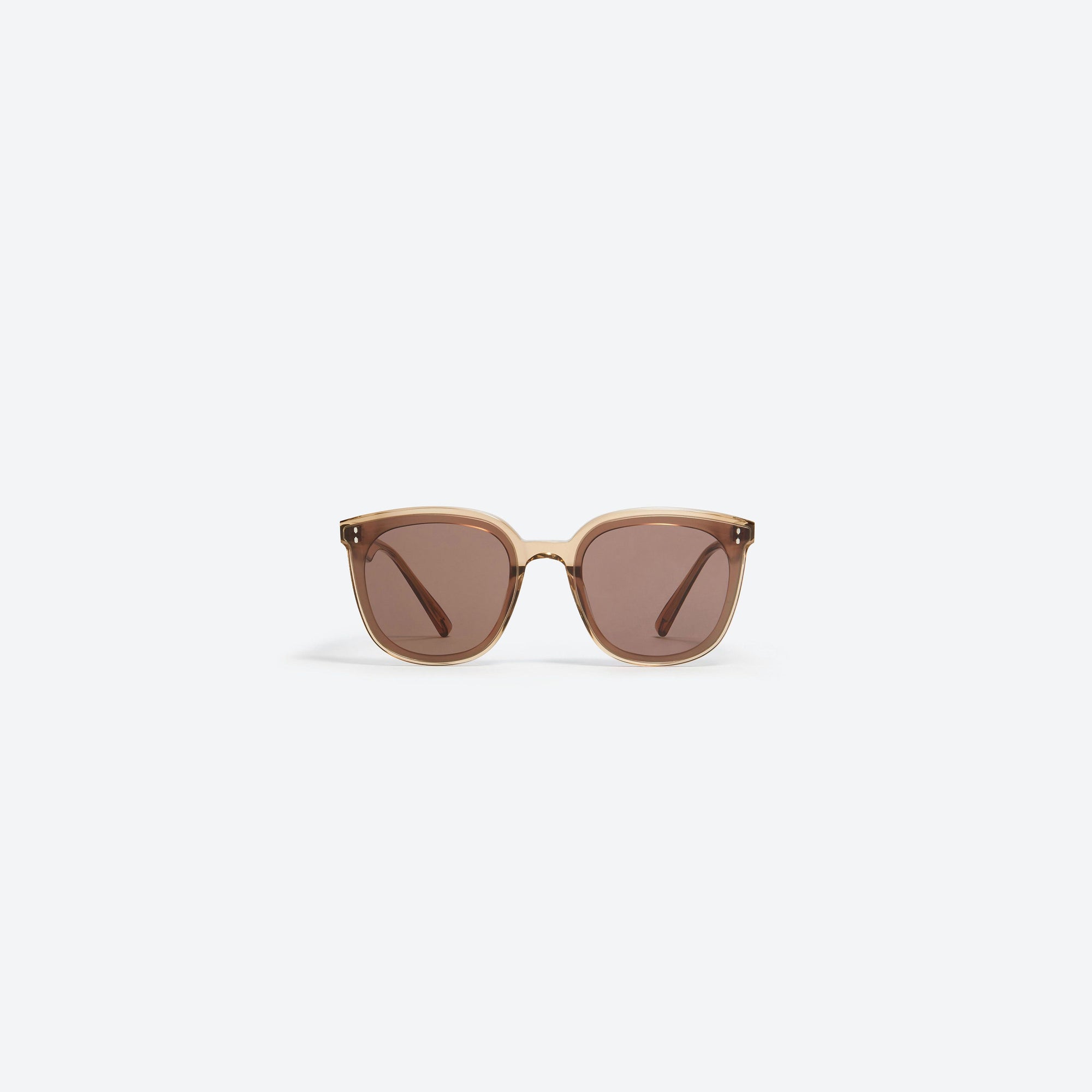 A front view of Gentle Monster Rosy BRC1 Small Brown Acetate framed Round sunglasses.