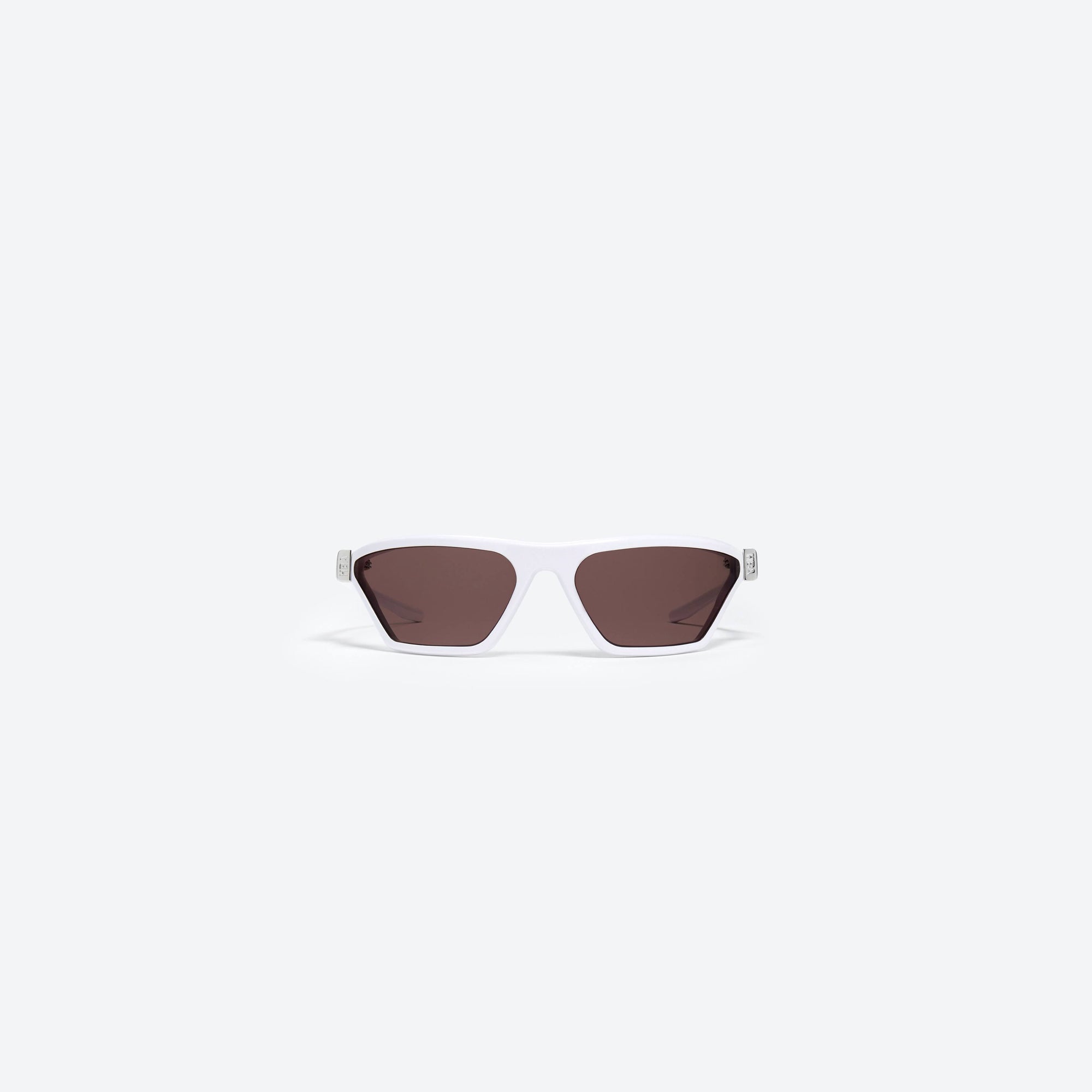 A front view of Gentle Monster HBA - Antagonist W1 White Acetate framed Wraparound sunglasses.