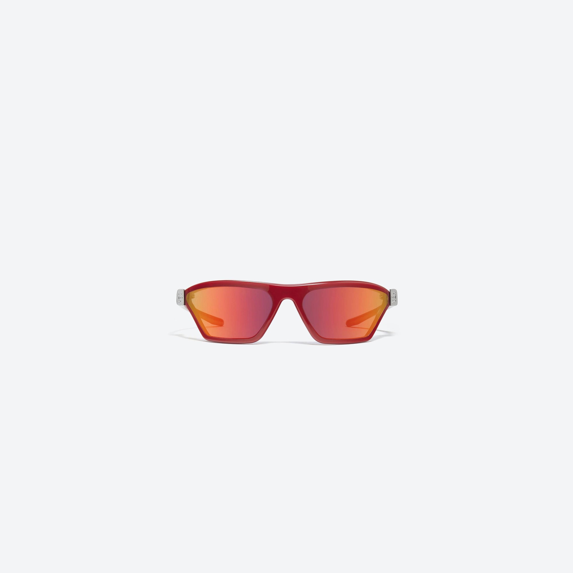 A front view of Gentle Monster HBA - Antagonist R2 Red Acetate framed Wraparound sunglasses.