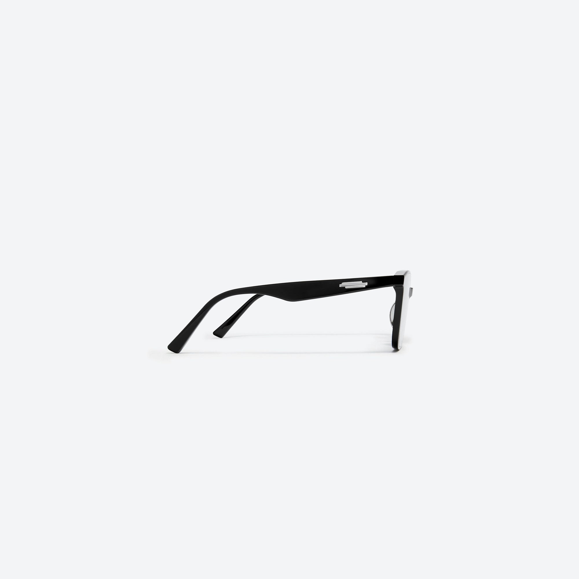 A detailed right view of Gentle Monster Lilit 01(K) Black Acetate framed Square sunglasses.