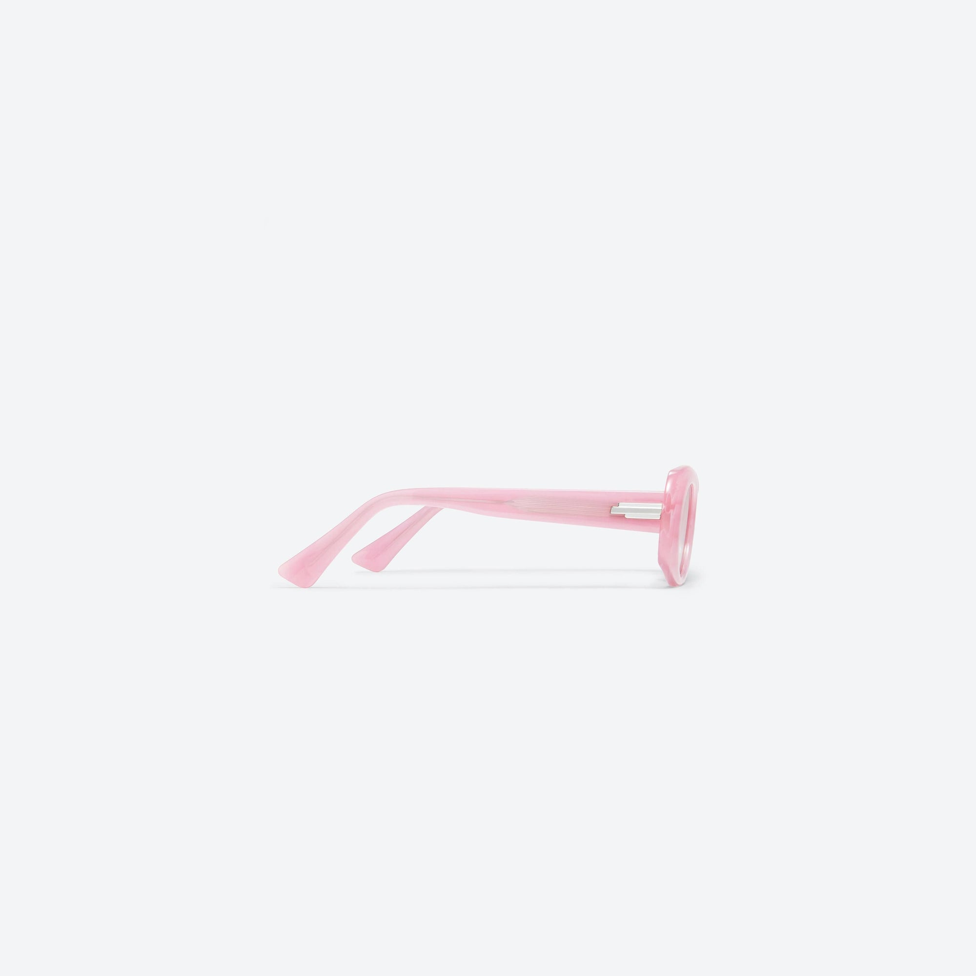 A detailed right view of Gentle Monster Le P1 Pink Acetate framed Oval sunglasses.
