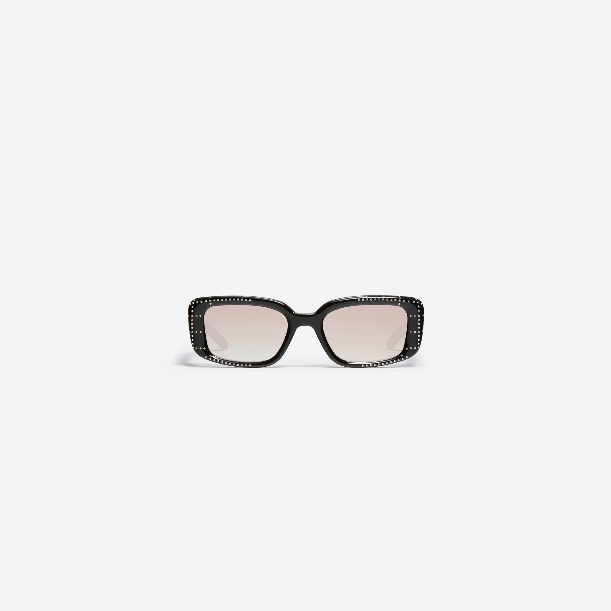 A front view of Gentle Monster Antena.C 01 Black Acetate framed Square sunglasses.