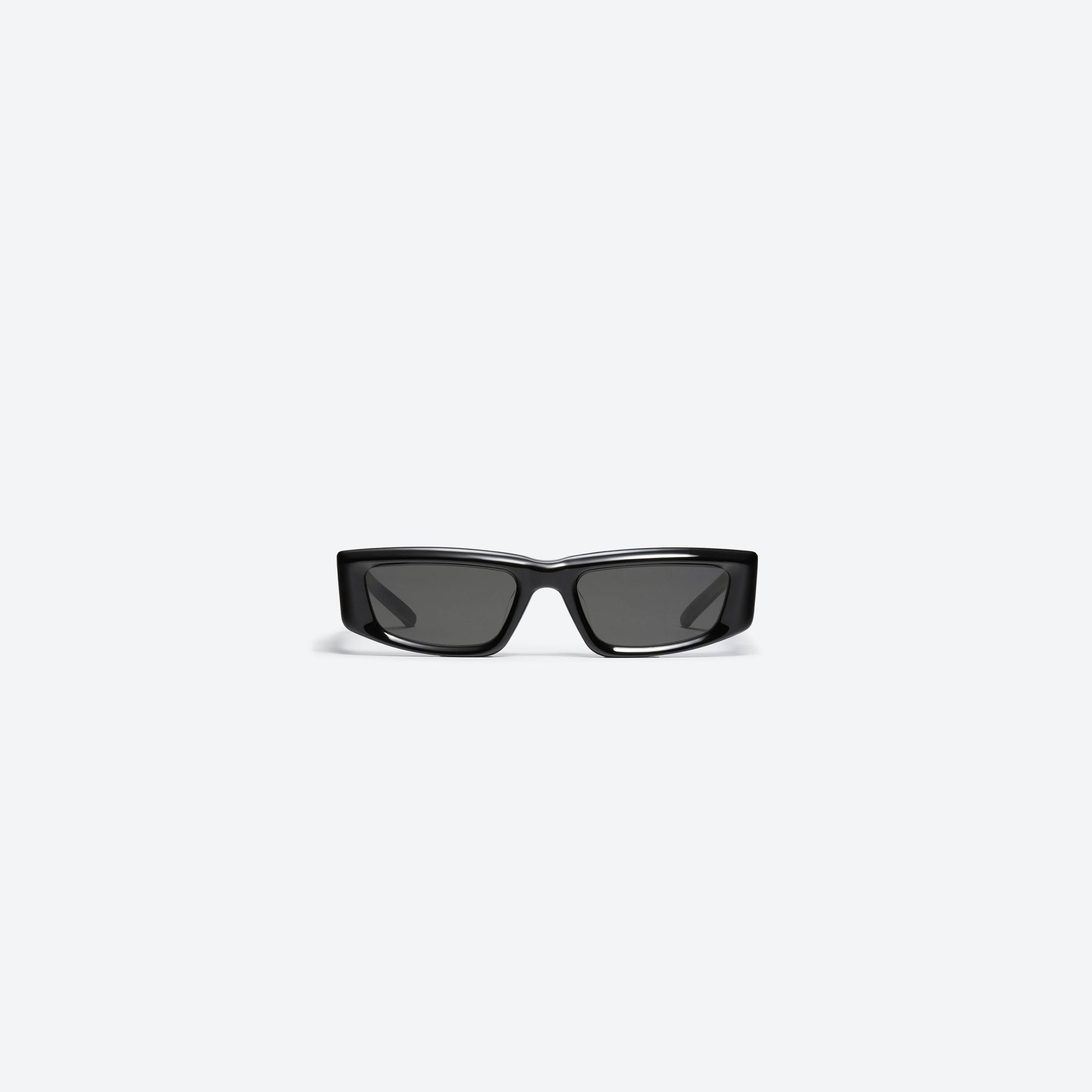 A front view of Gentle Monster Silver Clouds 01 Black Acetate framed Square sunglasses.
