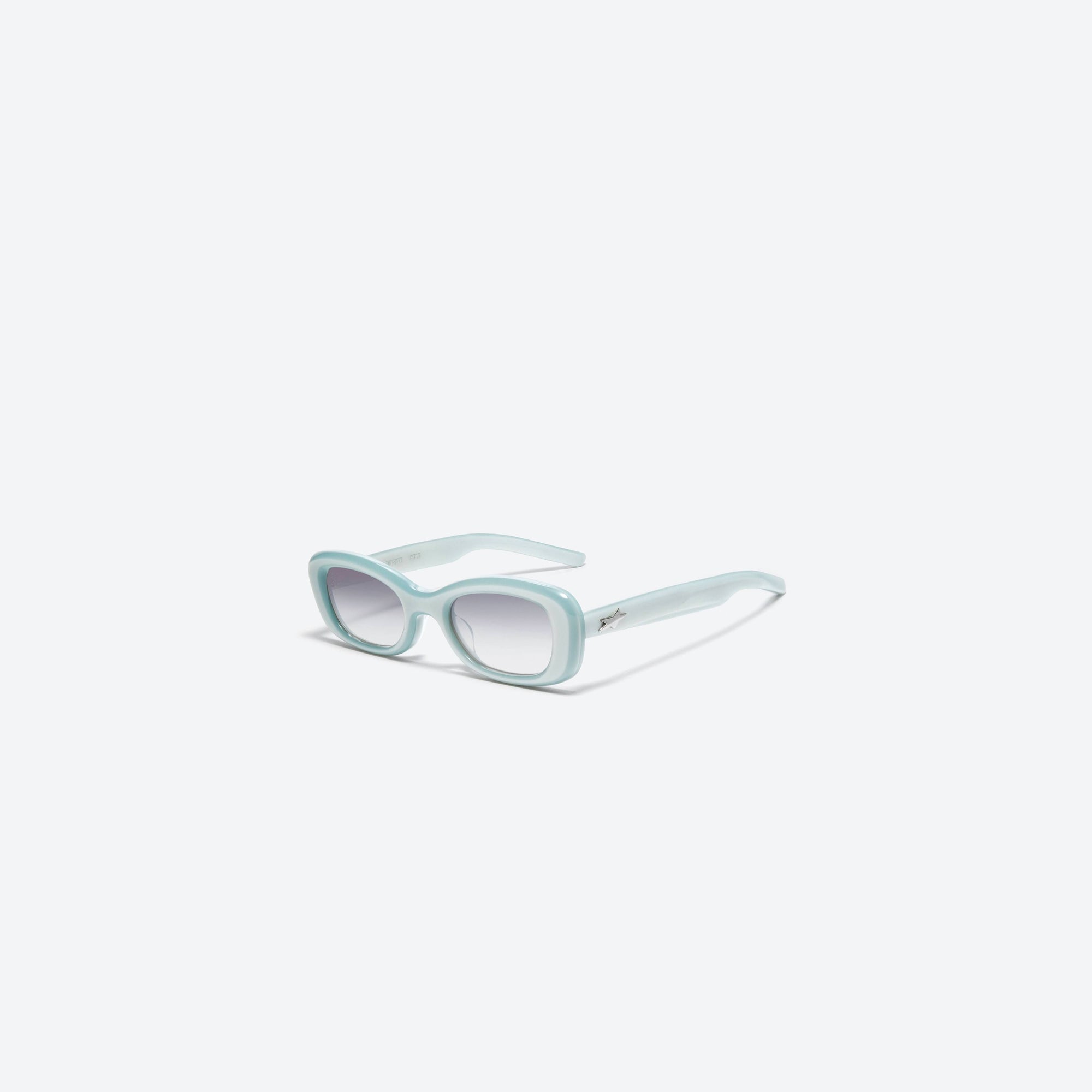 45-degree view of Gentle Monster Oracle.S BLC5 Gray Acetate framed Square sunglasses.