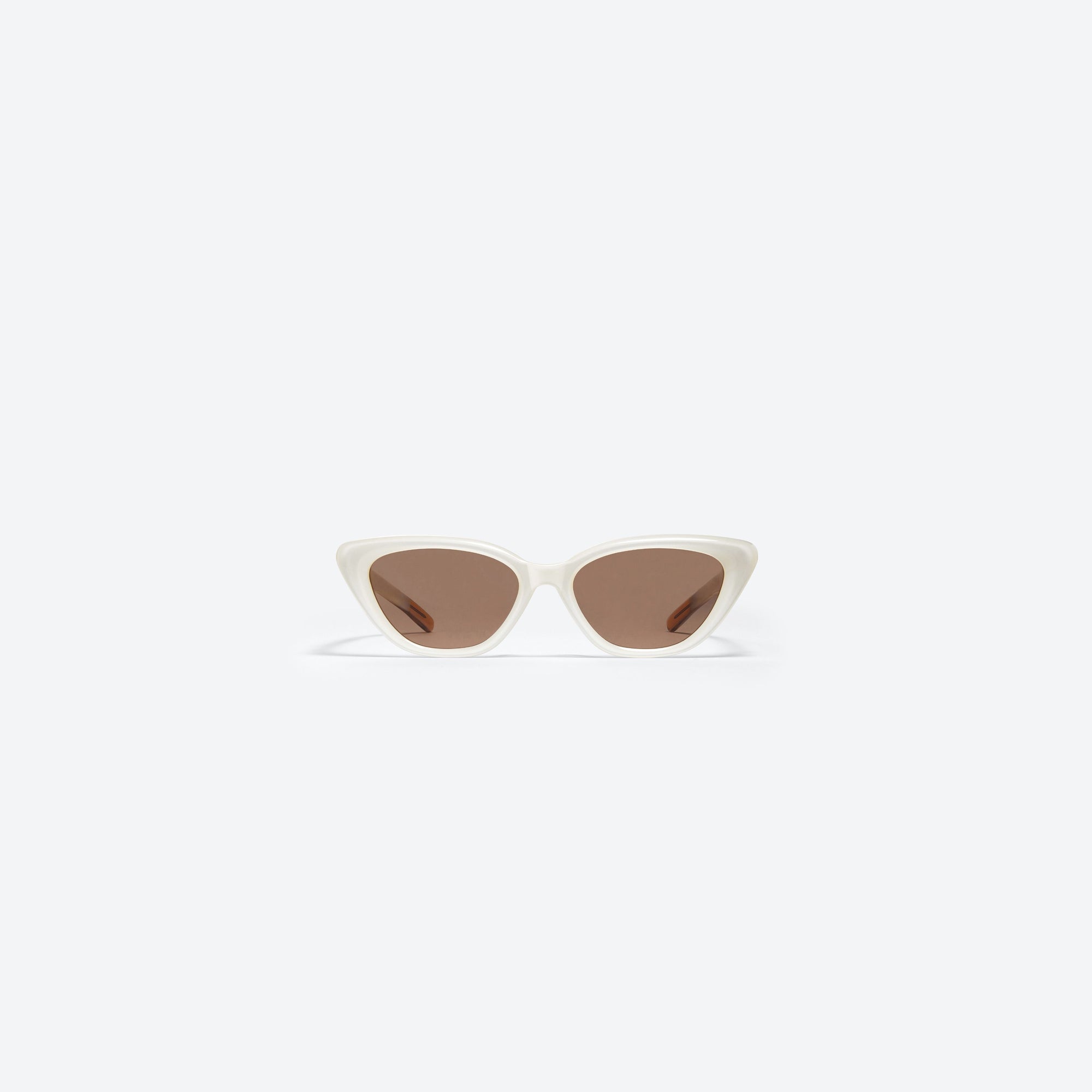A front view of Gentle Monster Sound Net WC6 Ivory Acetate framed Cat-eye sunglasses.