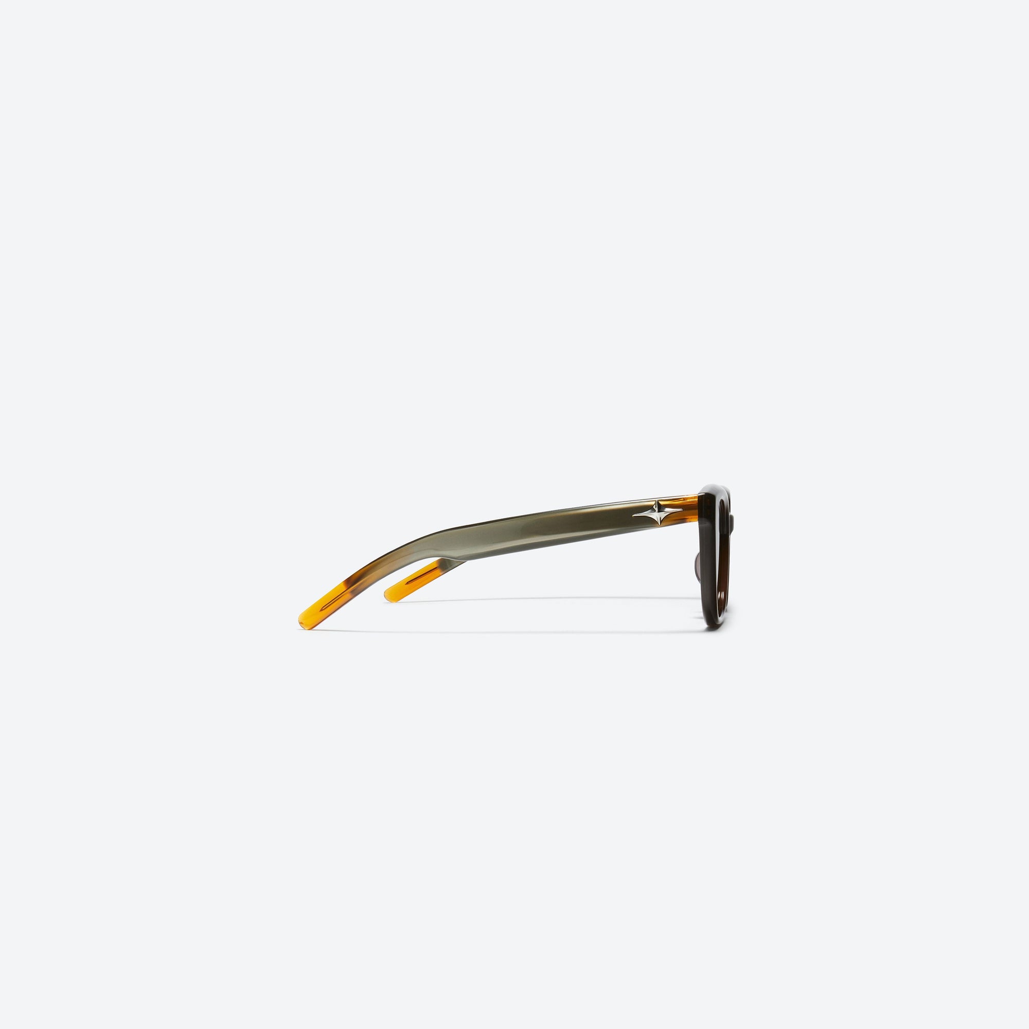 A detailed right view of Gentle Monster Billy BRC7 Brown Acetate framed Square sunglasses.