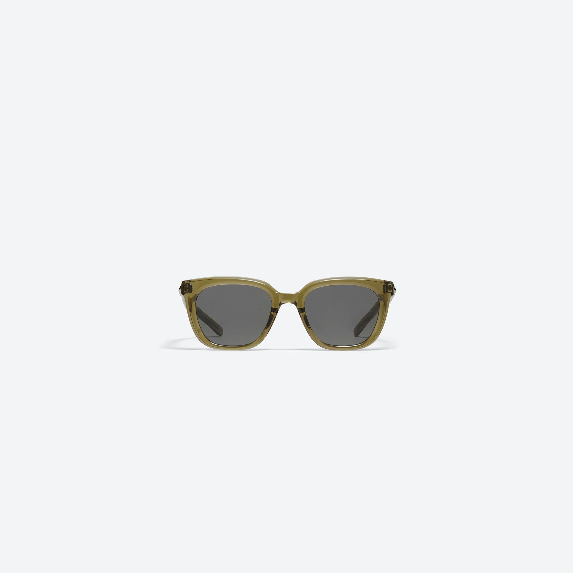 A front view of Gentle Monster Billy KC1 Green Acetate framed Square sunglasses.