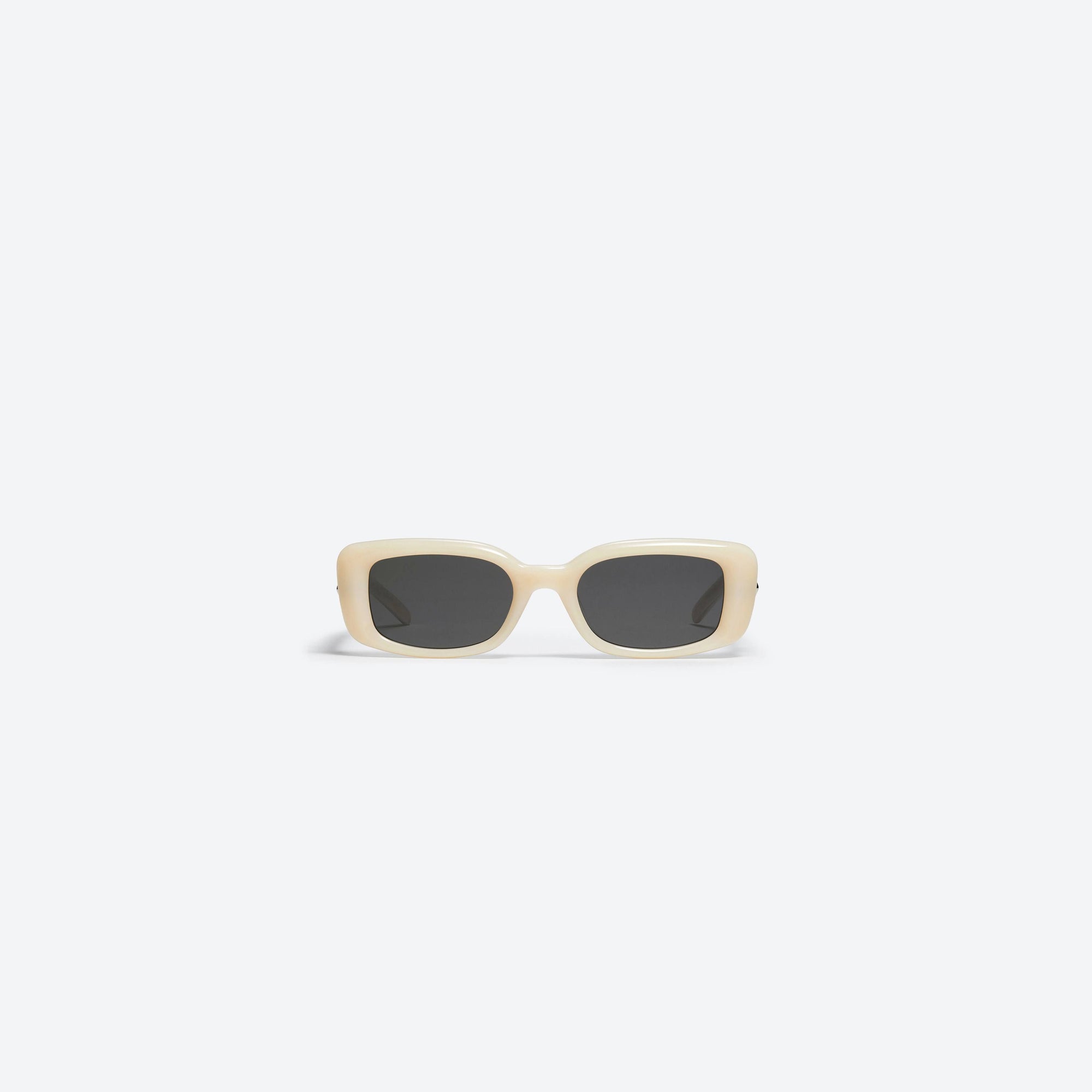 A front view of Gentle Monster The Bell IV1 Ivory Acetate framed Square sunglasses.