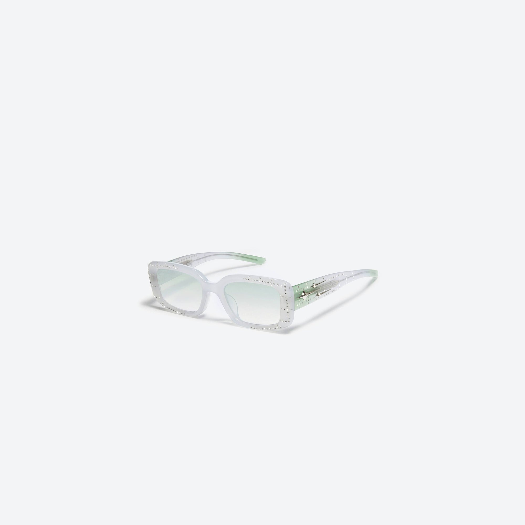 45-degree view of Gentle Monster Antena.C LVC1 Purple Acetate framed Square sunglasses.
