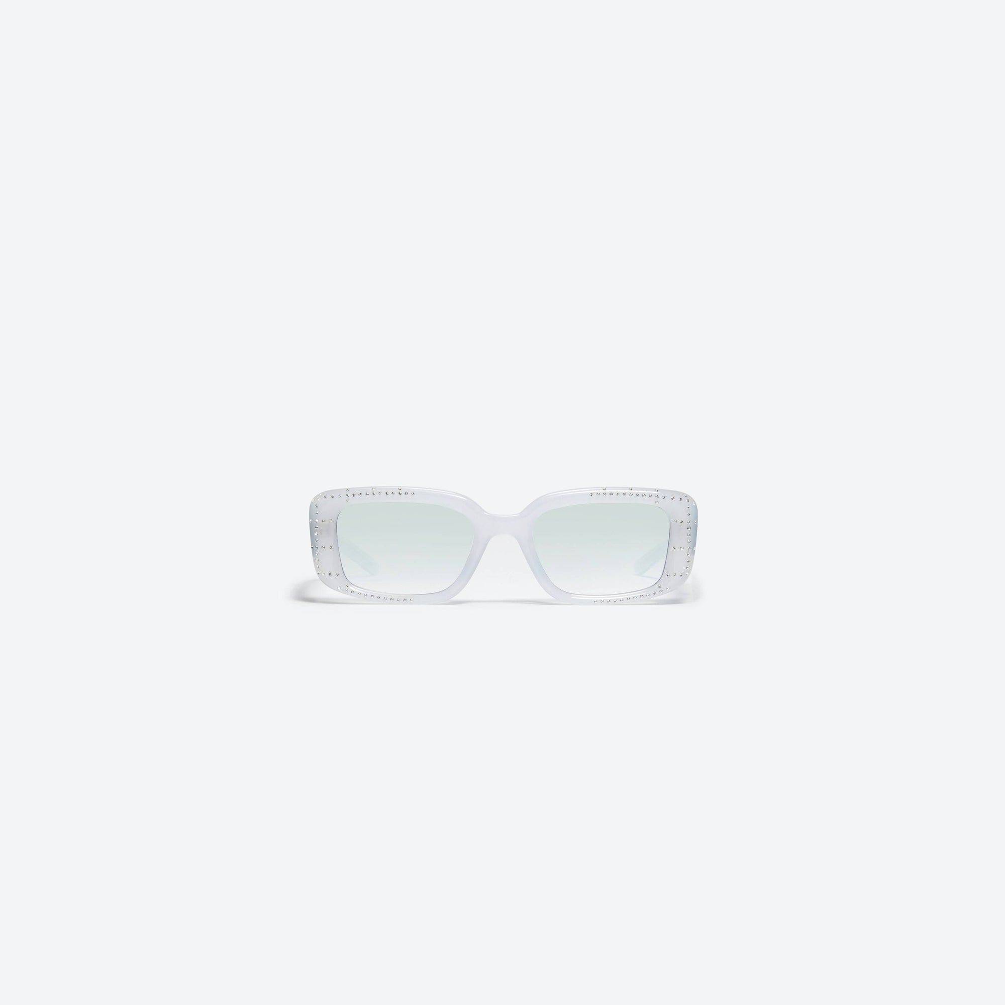 A front view of Gentle Monster Antena.C LVC1 Purple Acetate framed Square sunglasses.