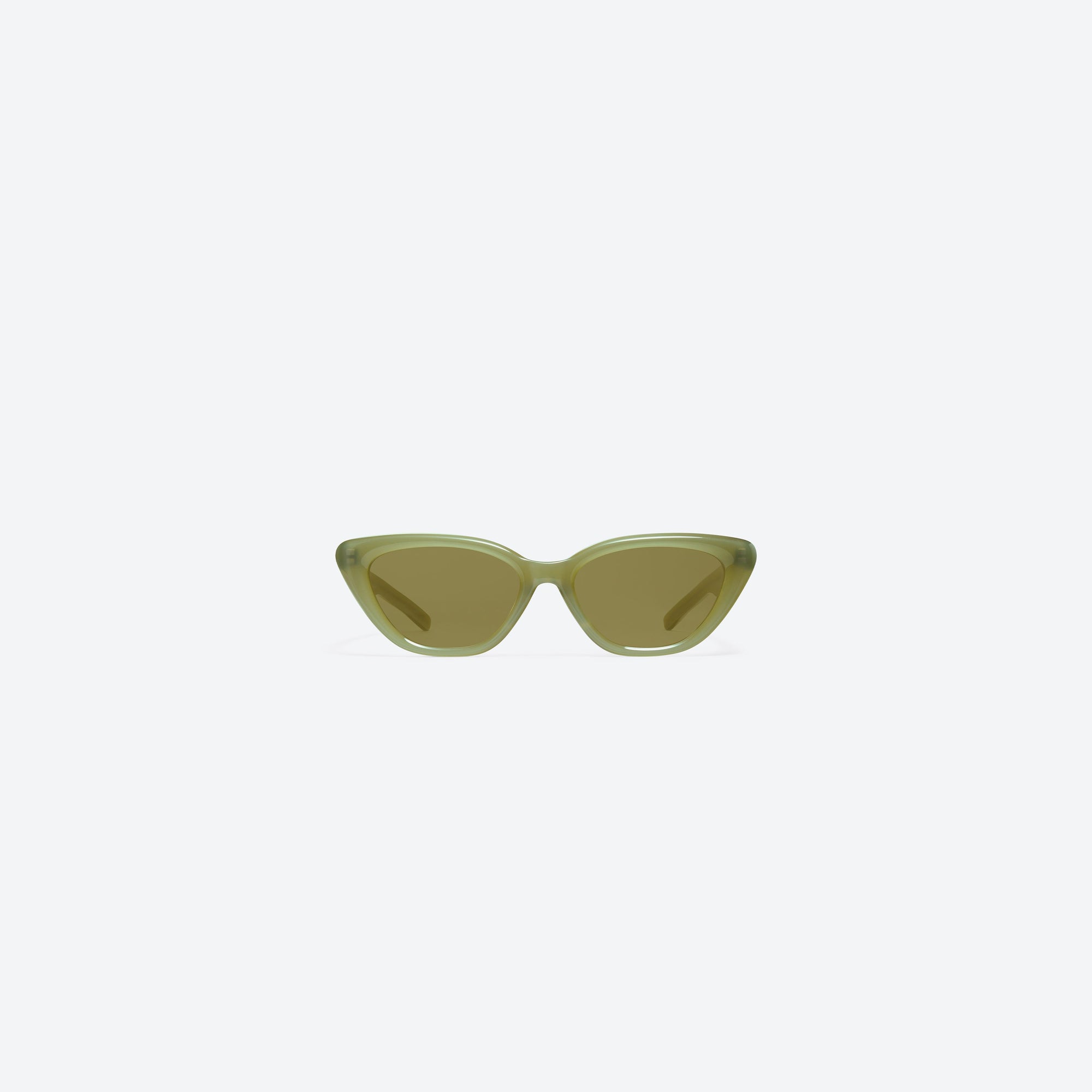 A front view of Gentle Monster Sound Net KC5 Green Acetate framed Cat-eye sunglasses.