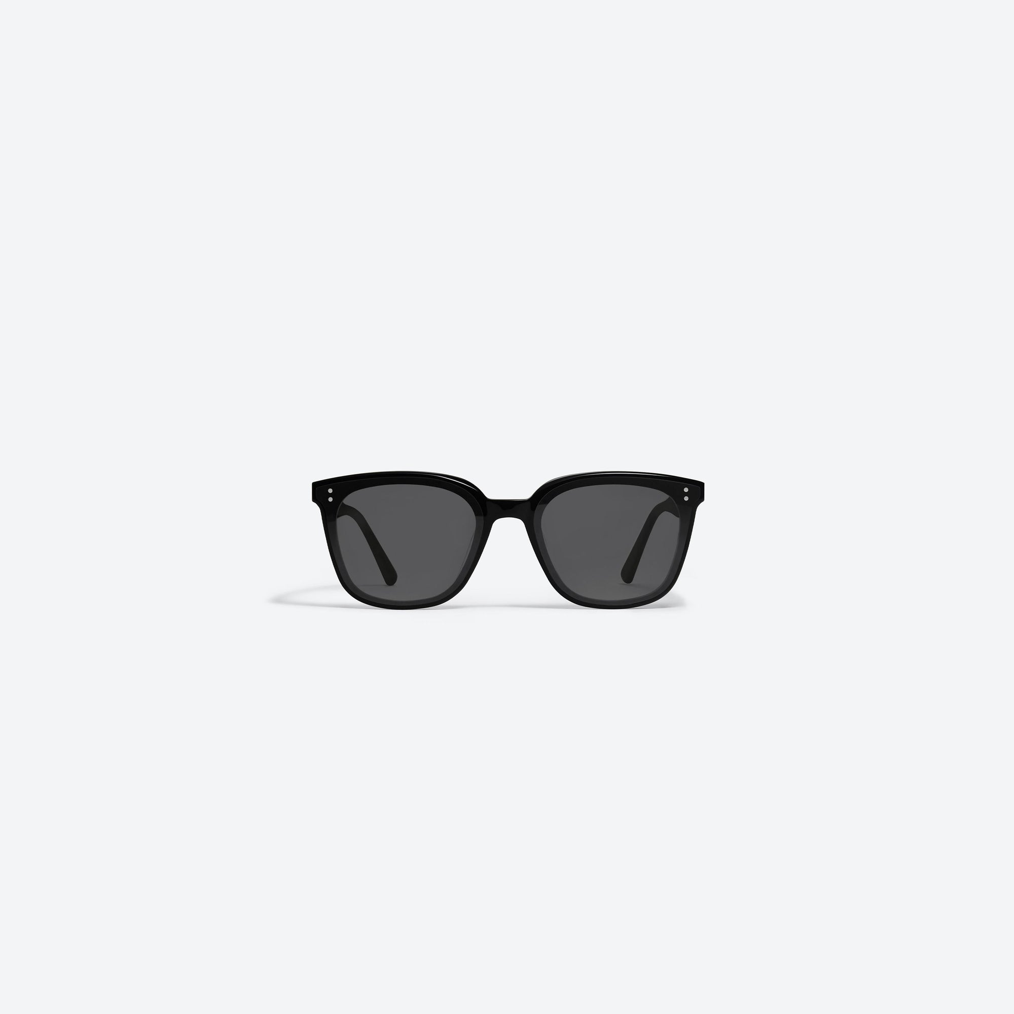 A front view of Gentle Monster Queen 01 Black Acetate framed Square sunglasses.