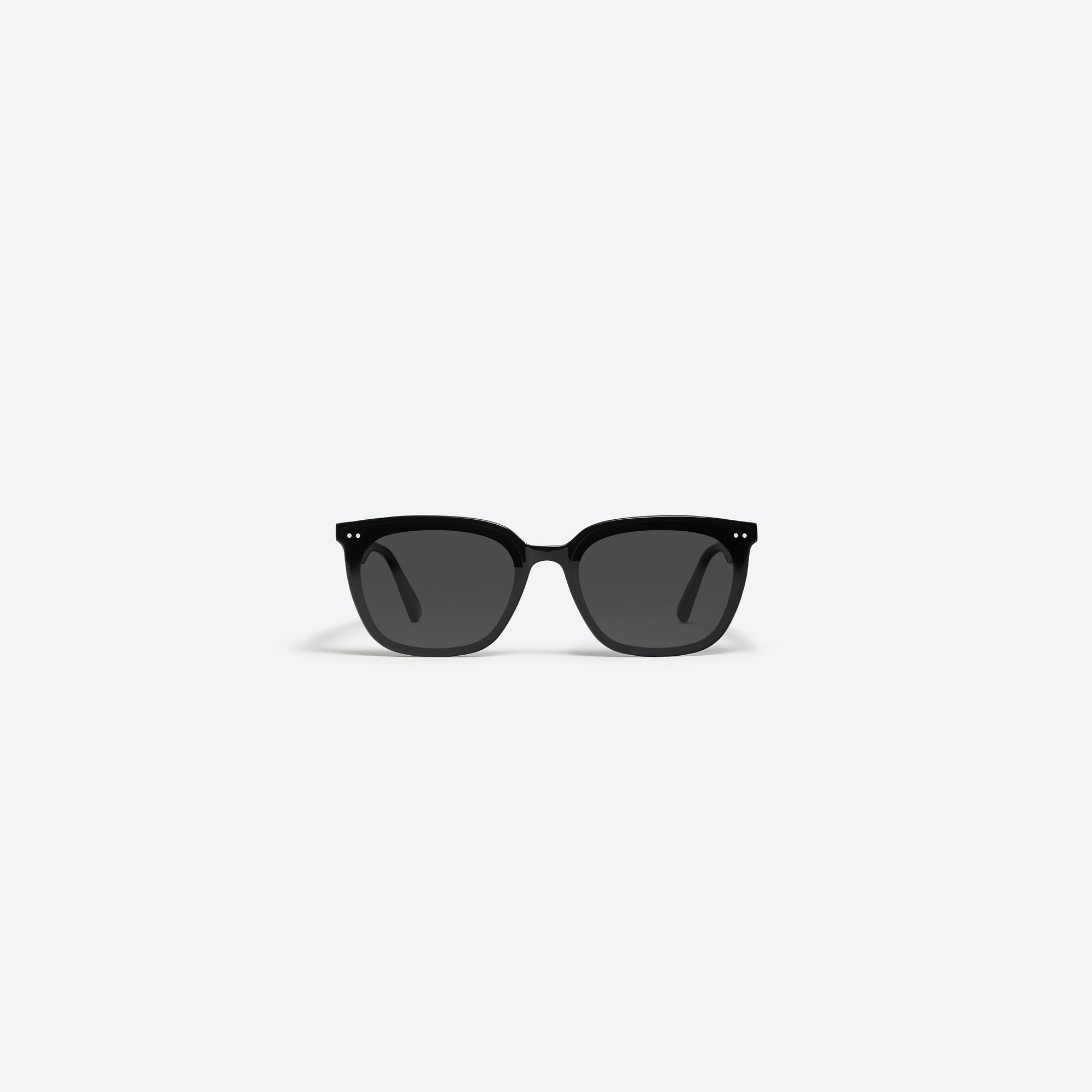A front view of Gentle Monster Heizer 01 Black Acetate framed Square sunglasses.
