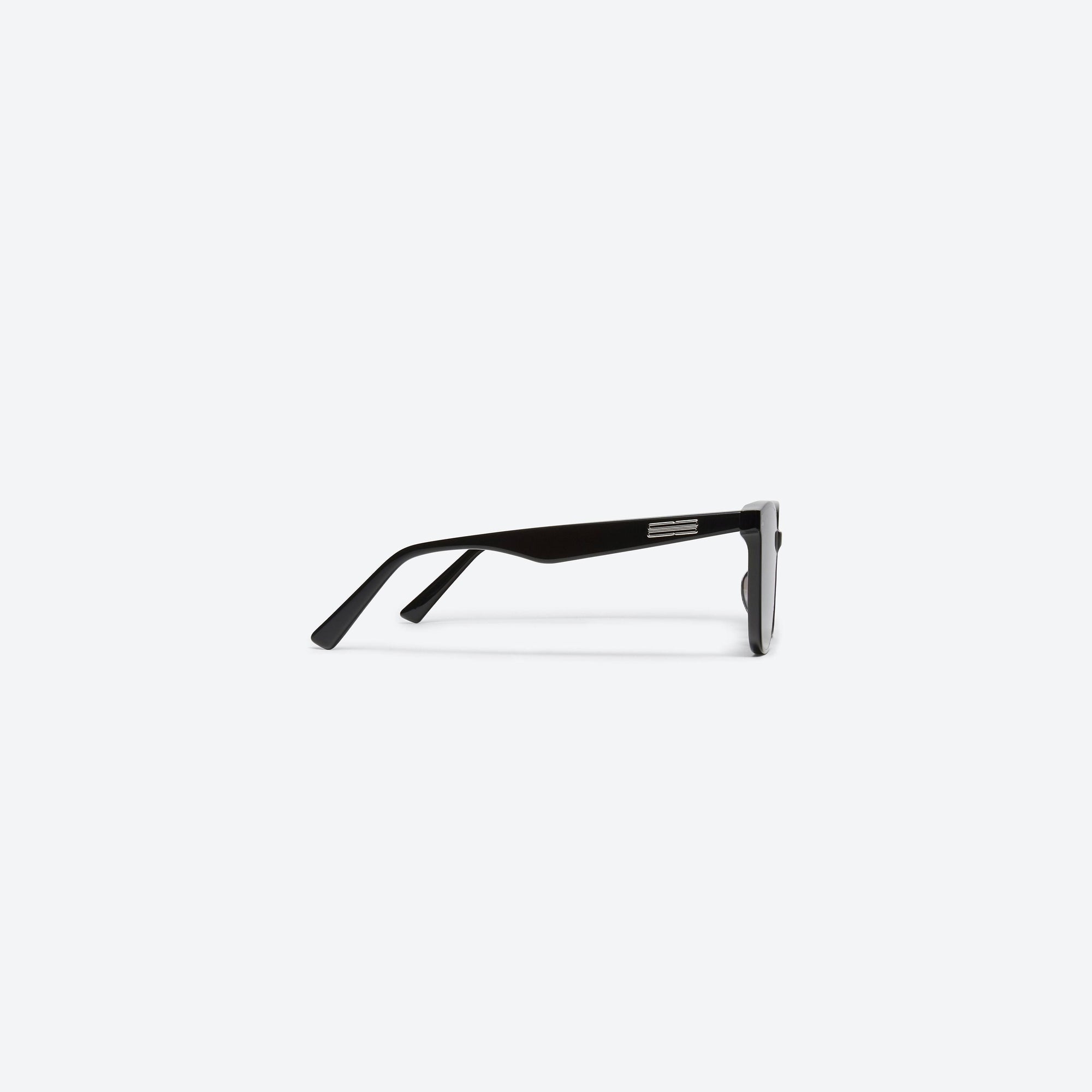 A detailed right view of Gentle Monster Heizer 01 Black Acetate framed Square sunglasses.