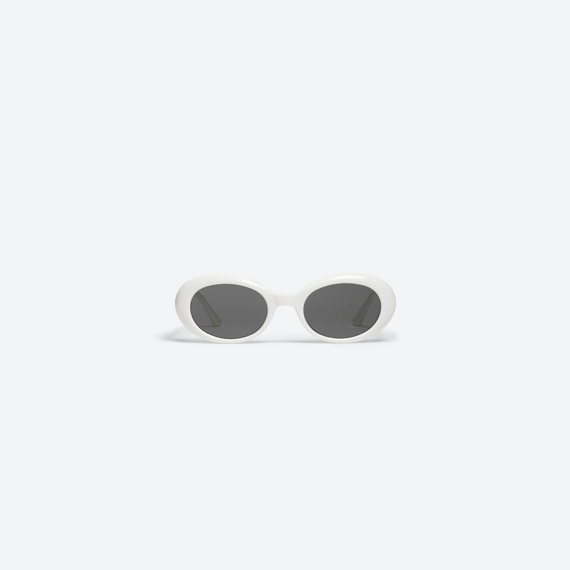 A front view of Gentle Monster La Mode W2 White Acetate framed Oval sunglasses.
