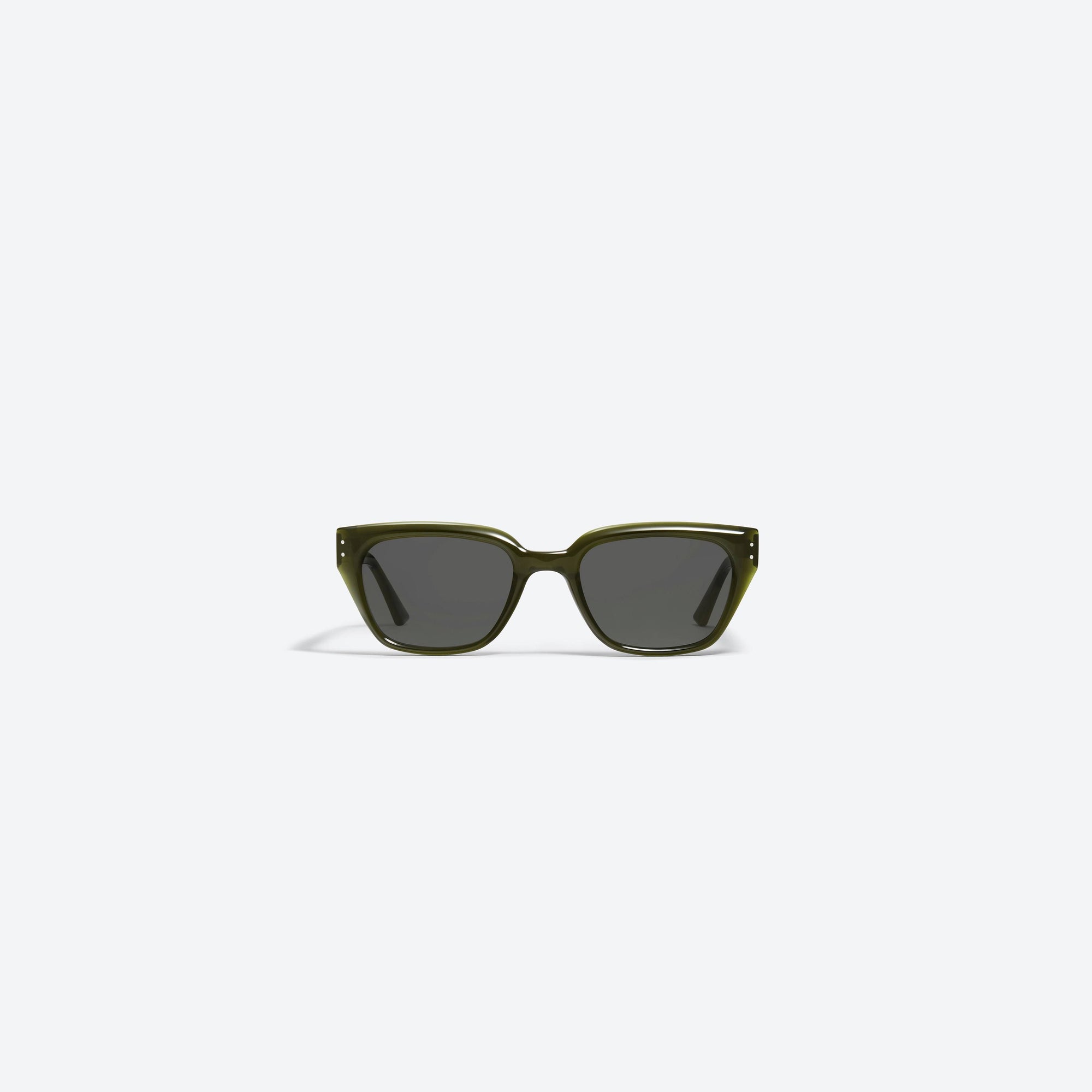 A front view of Gentle Monster Nada KC2 Green Acetate framed Square sunglasses.