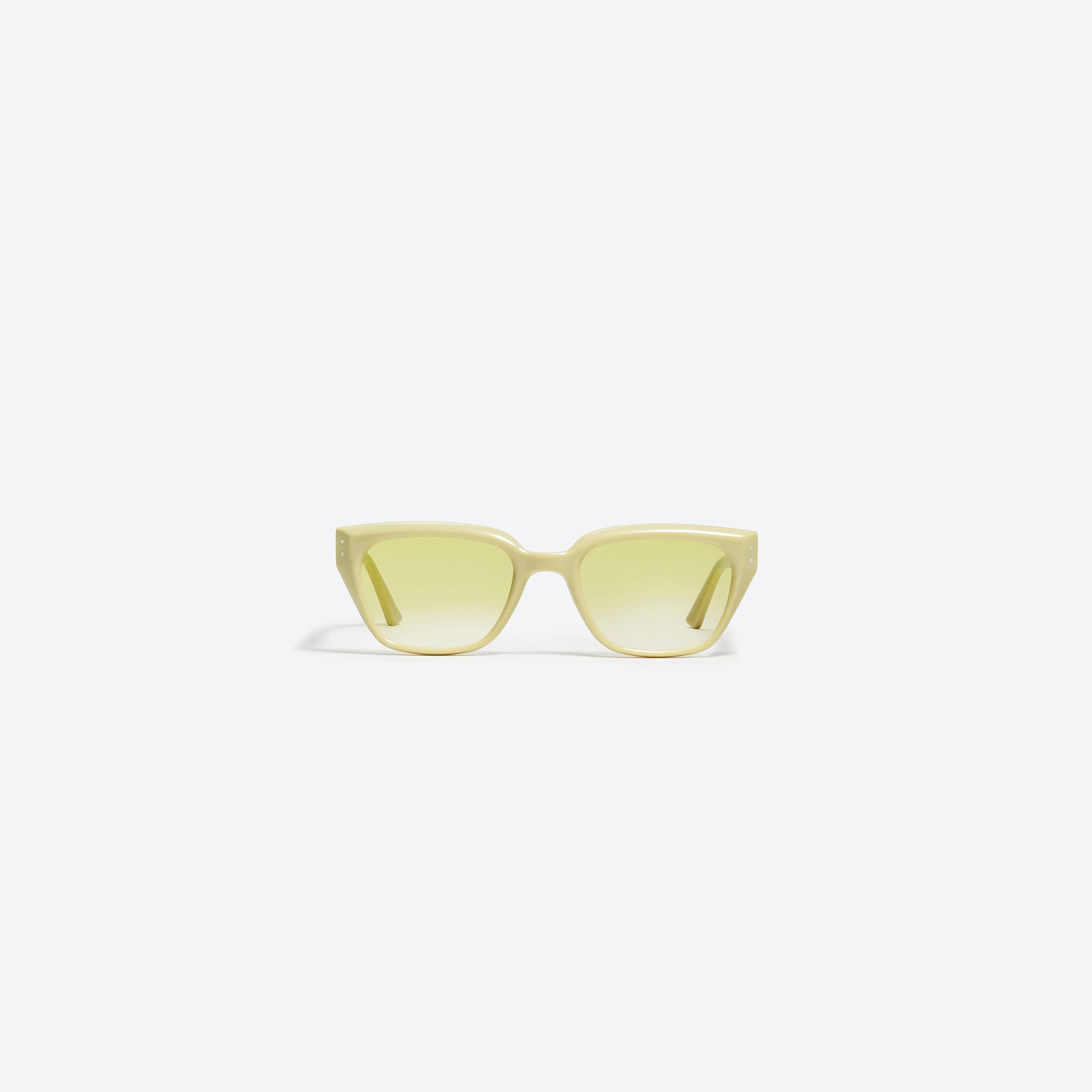 A front view of Gentle Monster Nada Y5 Yellow Acetate framed Square sunglasses.