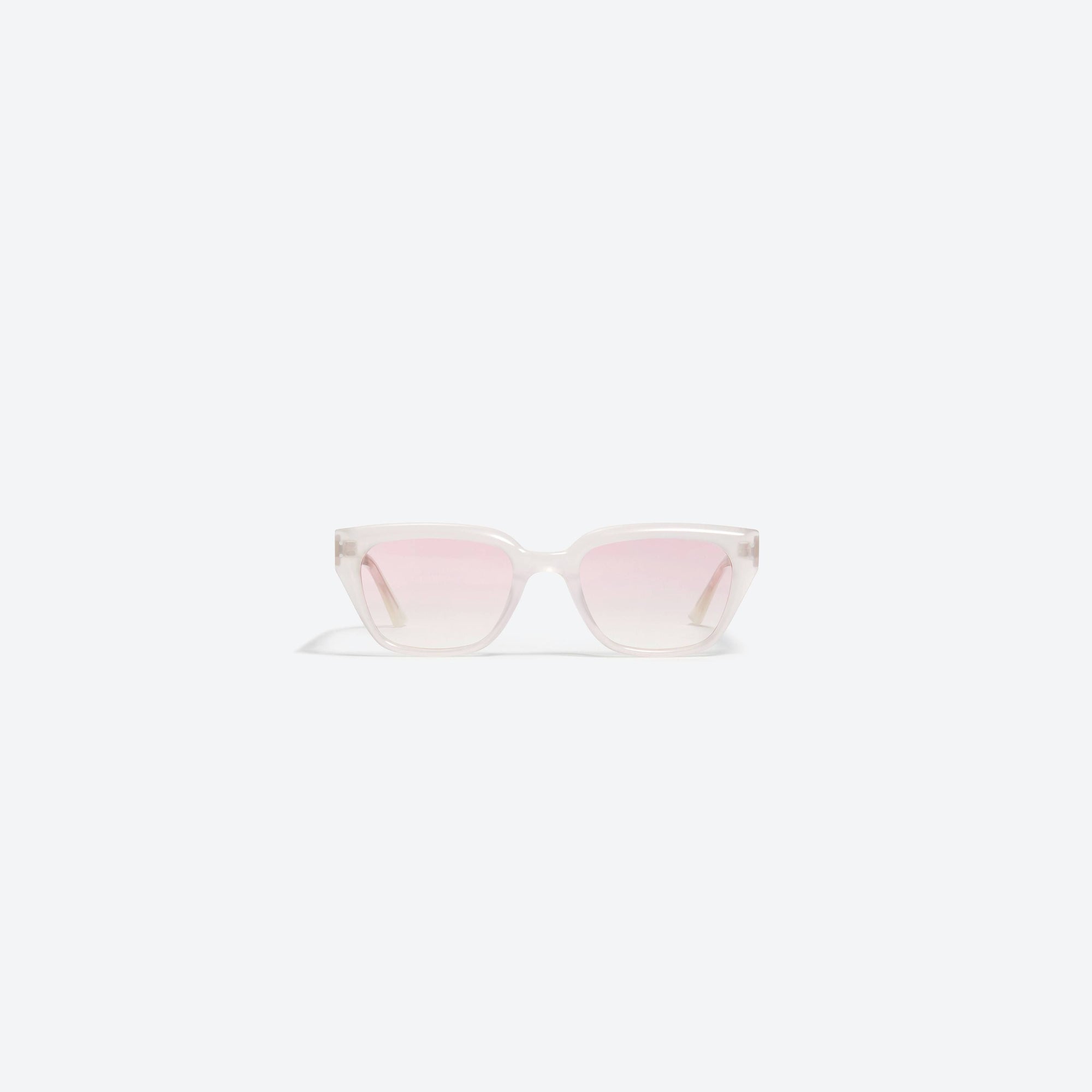 A front view of Gentle Monster Nada WC3 White Acetate framed Square sunglasses.
