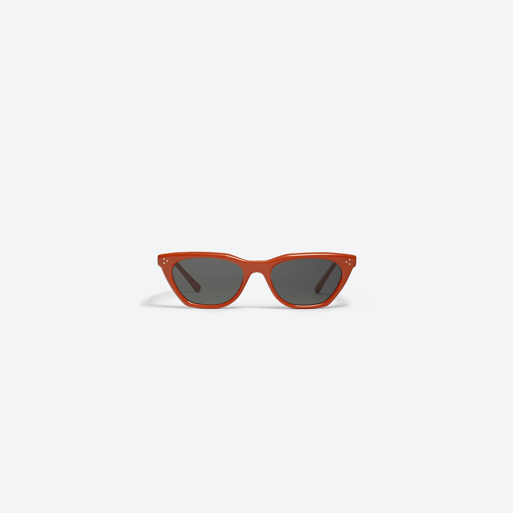 A front view of Gentle Monster Cookie OR2 Orange Acetate framed Cat-eye sunglasses.