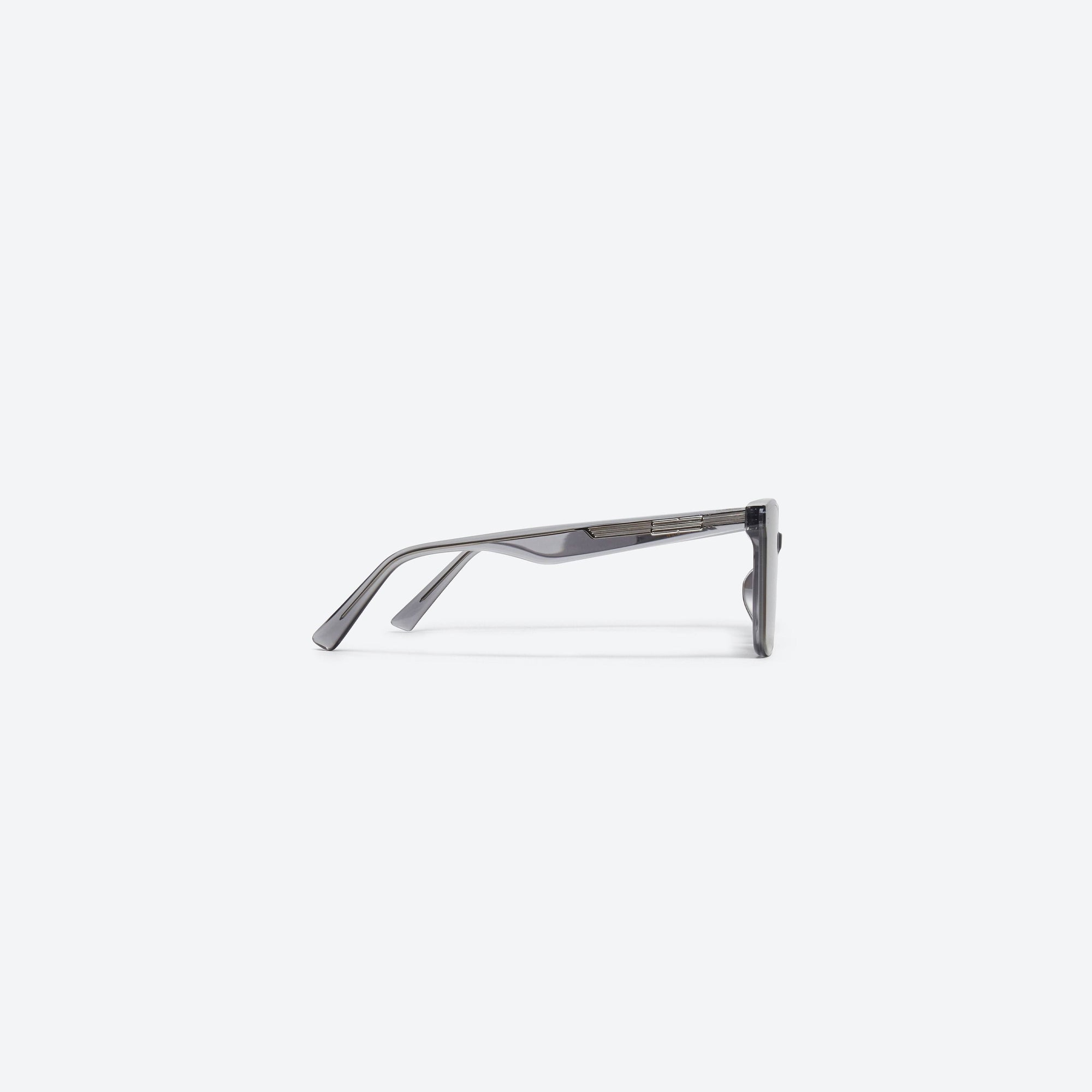A detailed right view of Gentle Monster Heizer G1 Gray Acetate framed Square sunglasses.