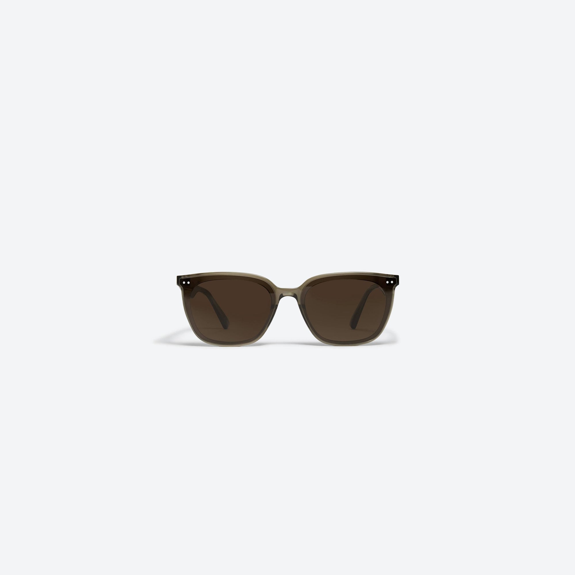 A front view of Gentle Monster Heizer KC6 Green Acetate framed Square sunglasses.