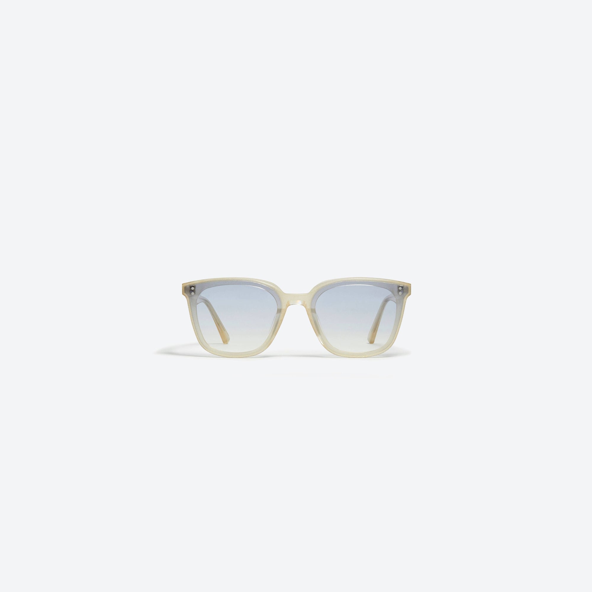 A front view of Gentle Monster Queen GDC1 Gold Acetate framed Square sunglasses.