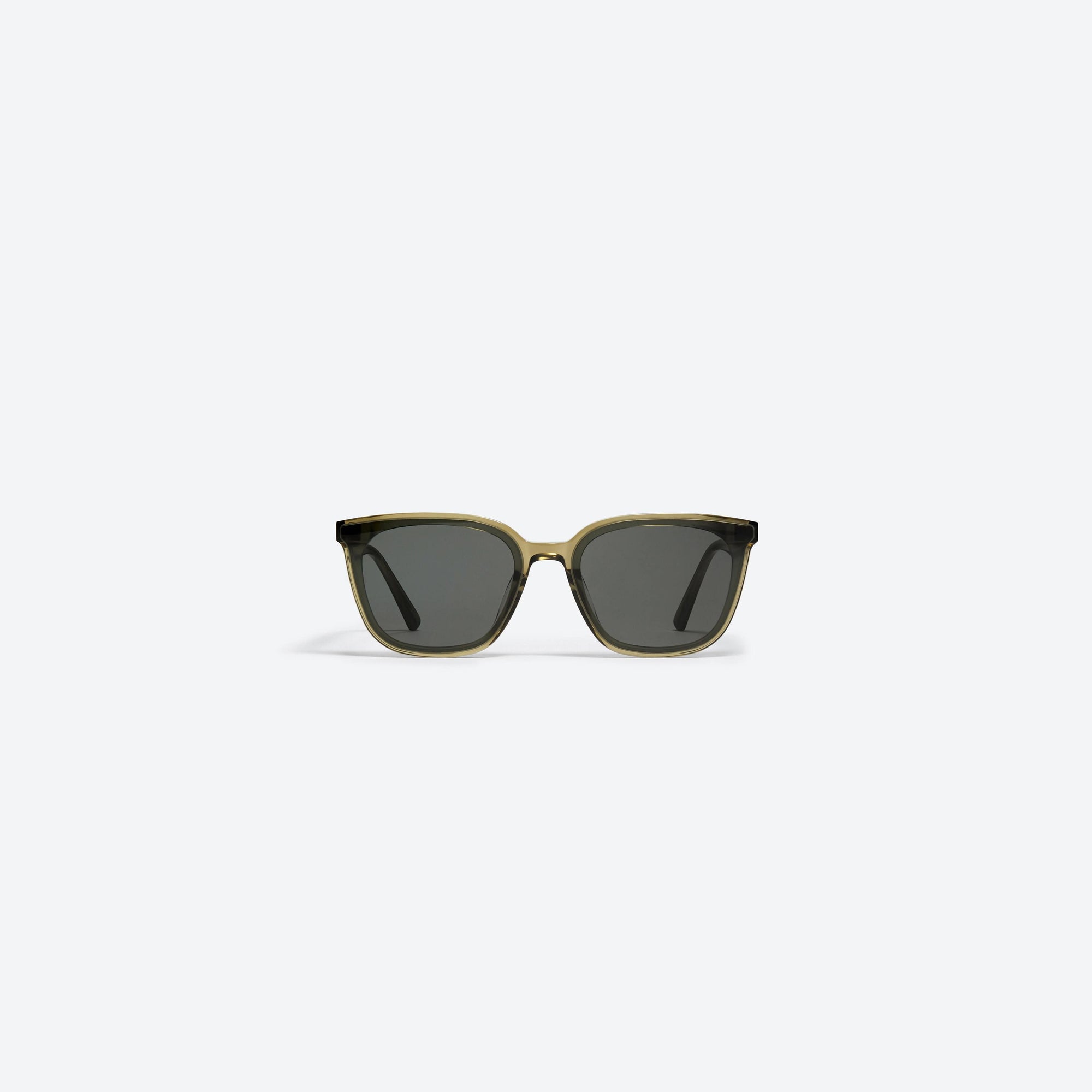 A front view of Gentle Monster Tam KC1 Green Acetate framed Square sunglasses.