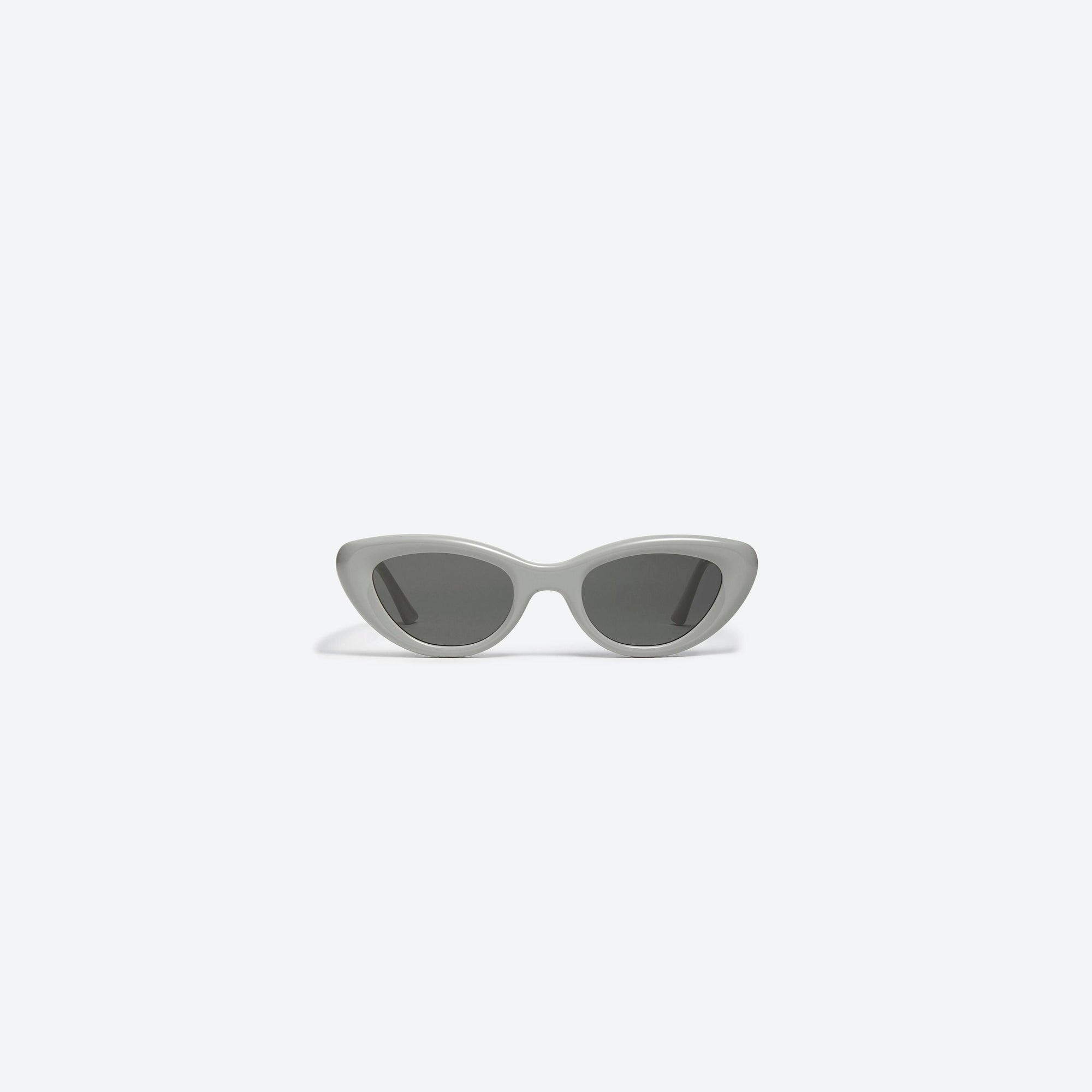 A front view of Gentle Monster Conic G6 Gray Acetate framed Cat-eye sunglasses.
