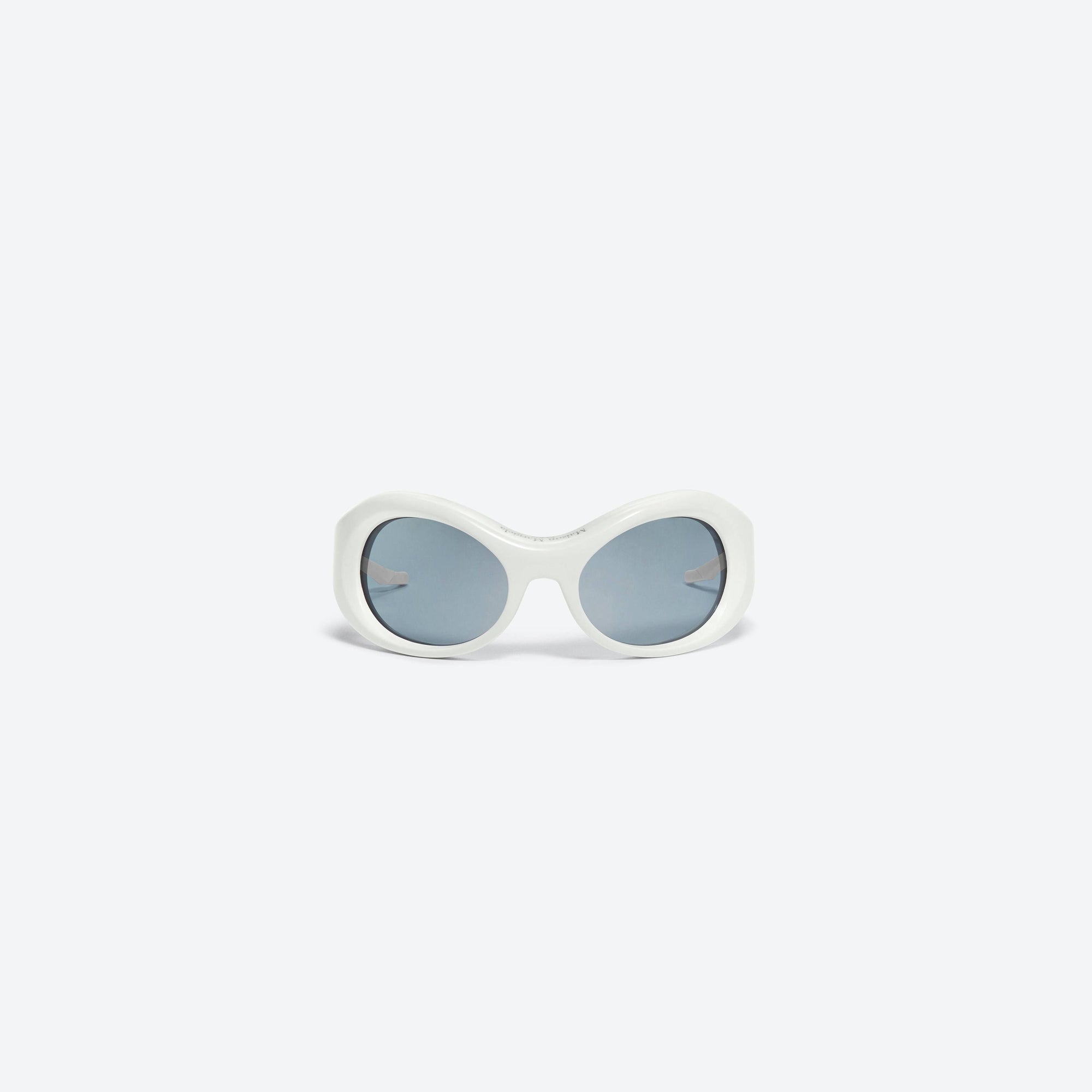 A front view of Gentle Monster Maison Margiela - MM001 W2(1M) White Acetate framed Wraparound sunglasses.