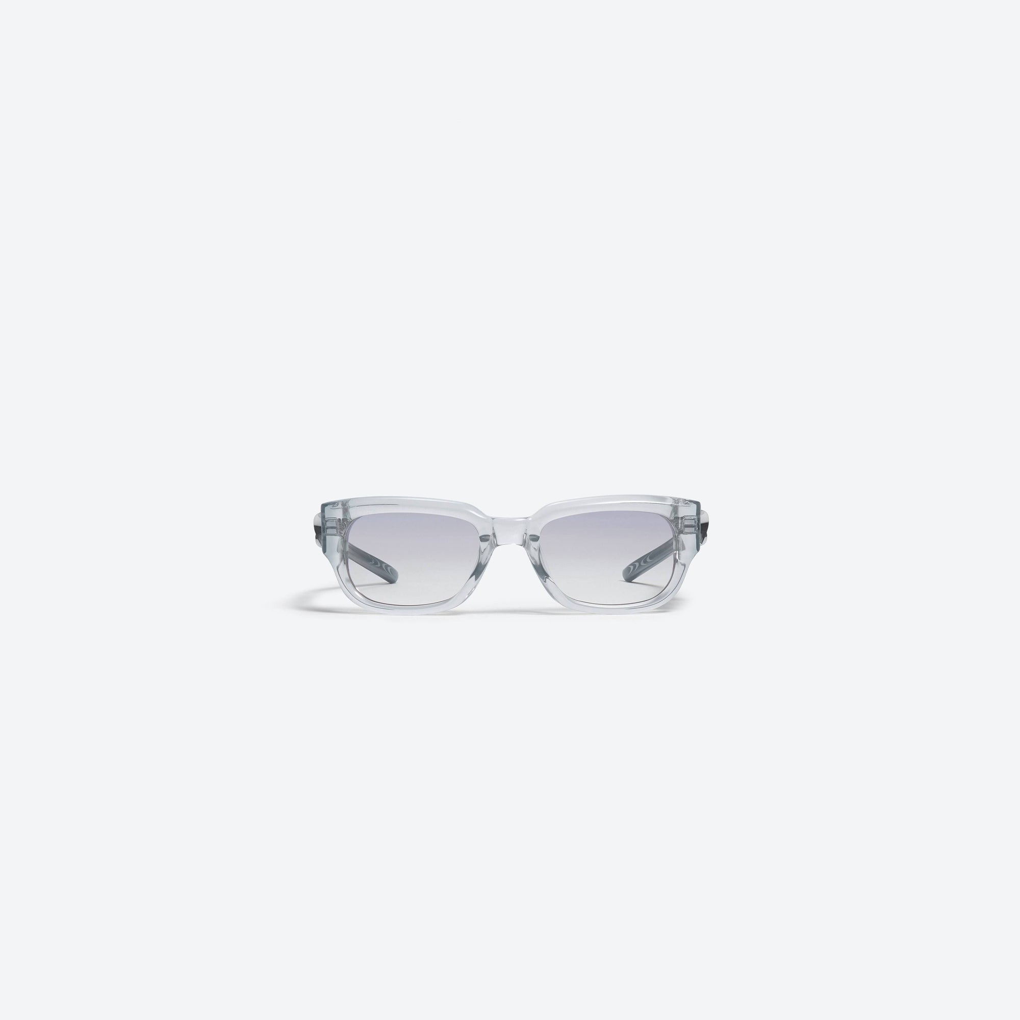 A front view of Gentle Monster Nine Part Piece GC4 Gray Acetate framed Square sunglasses.