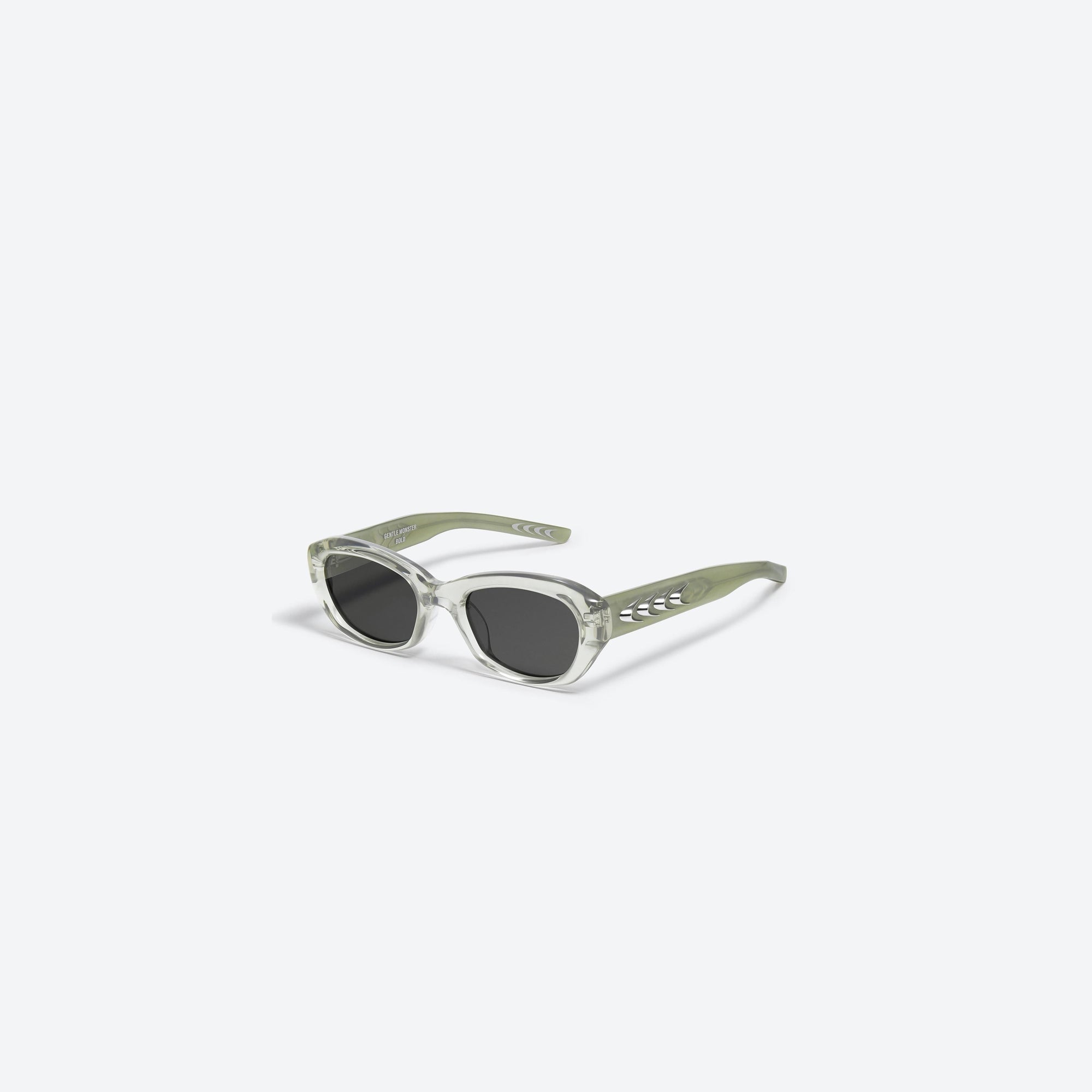 45-degree view of Gentle Monster Jules BRC11 Brown Acetate framed Square sunglasses.