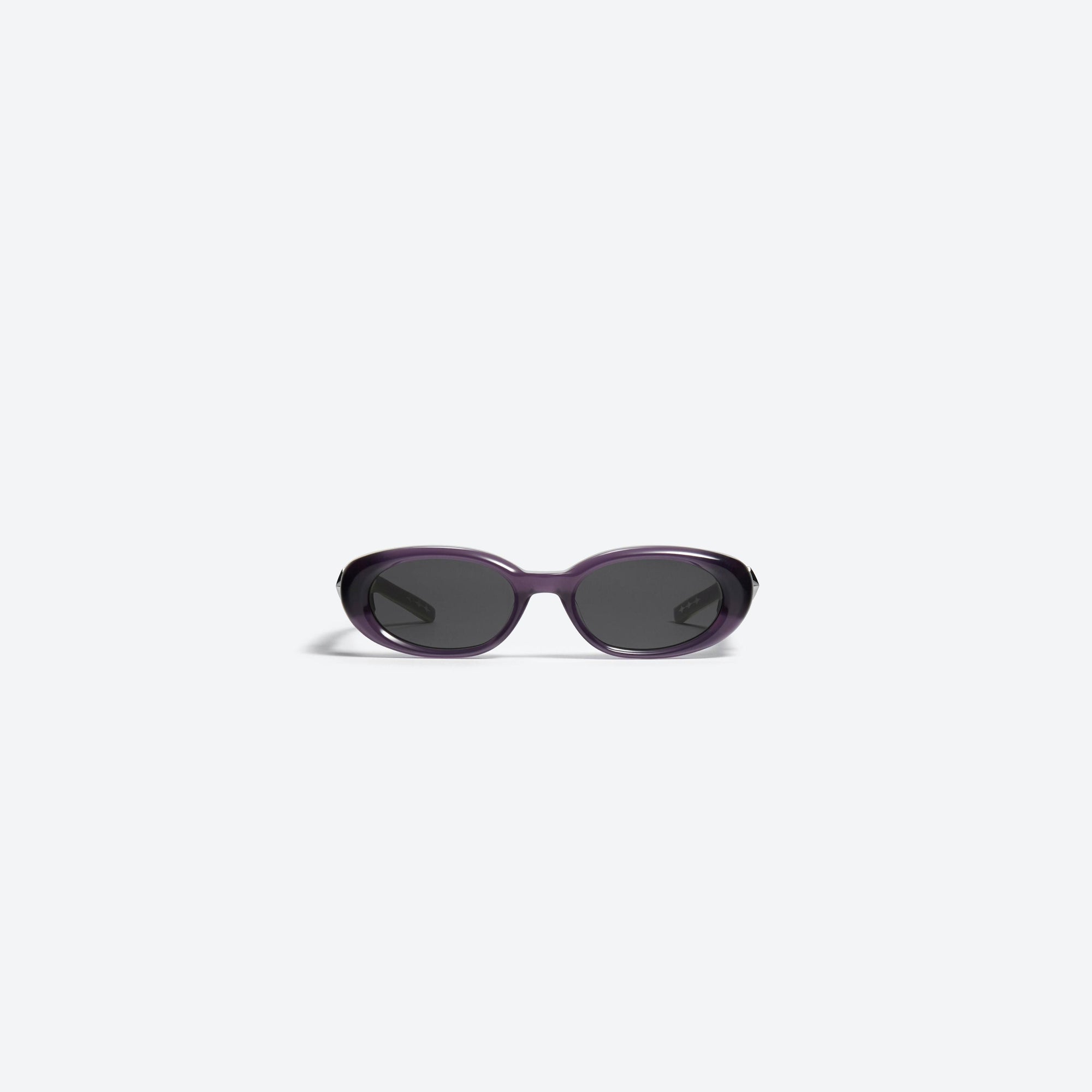 A front view of Gentle Monster Orah VC6 Purple Acetate framed Oval sunglasses.
