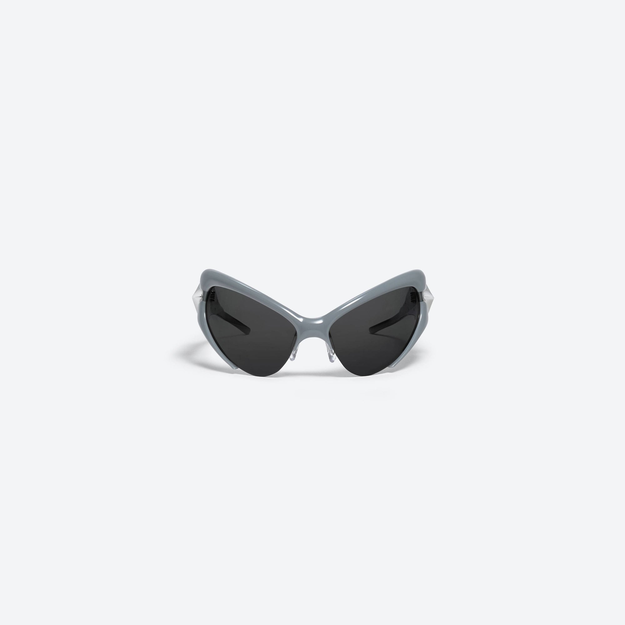 A front view of Gentle Monster Bree 01 Gray Acetate framed Wraparound sunglasses.