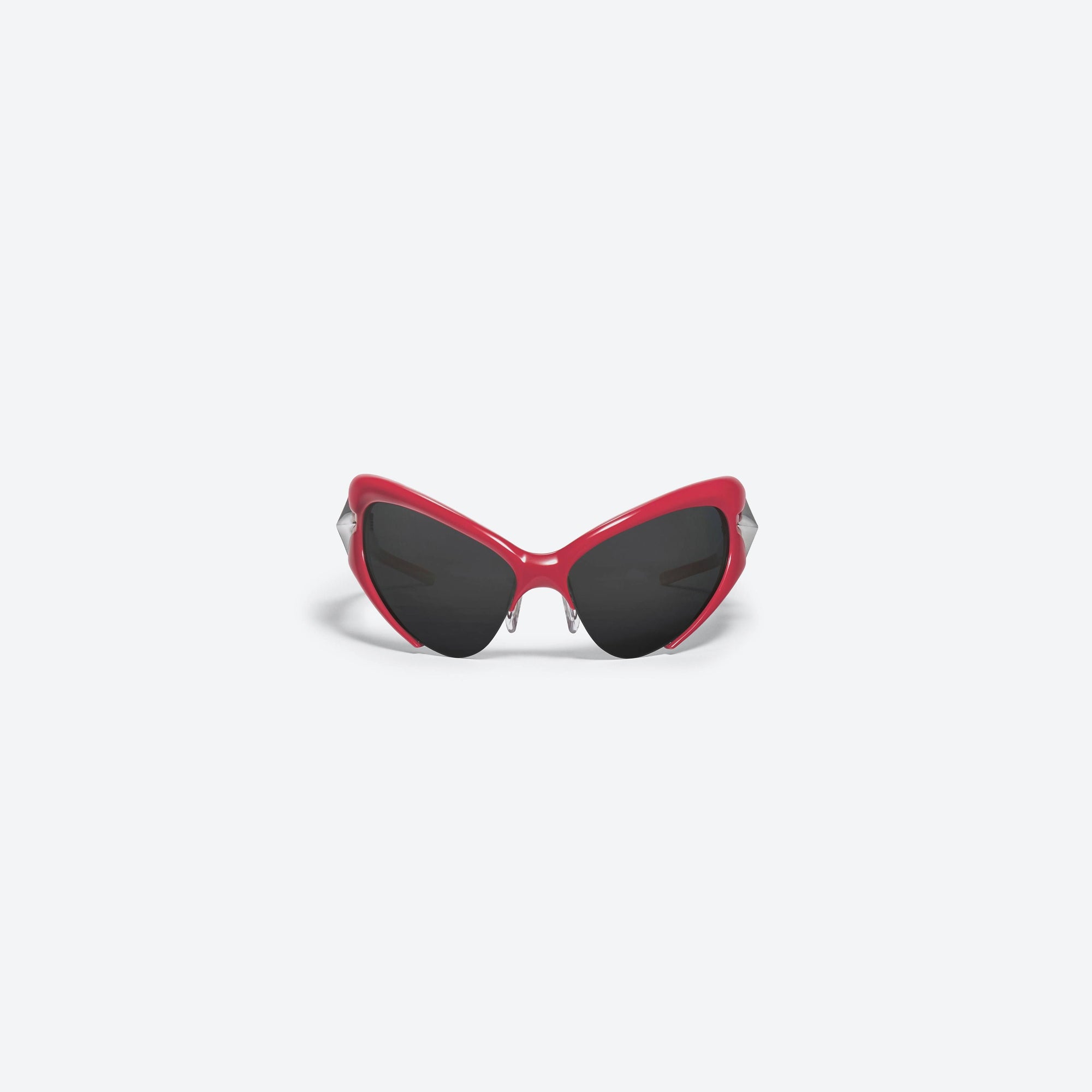 A front view of Gentle Monster Bree R3 Red Acetate framed Wraparound sunglasses.