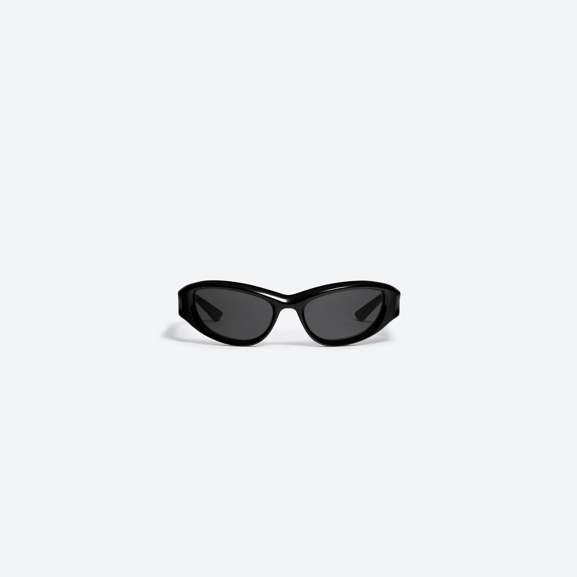 A front view of Gentle Monster KUN - 0002 01 Black Mixed framed Wraparound sunglasses.