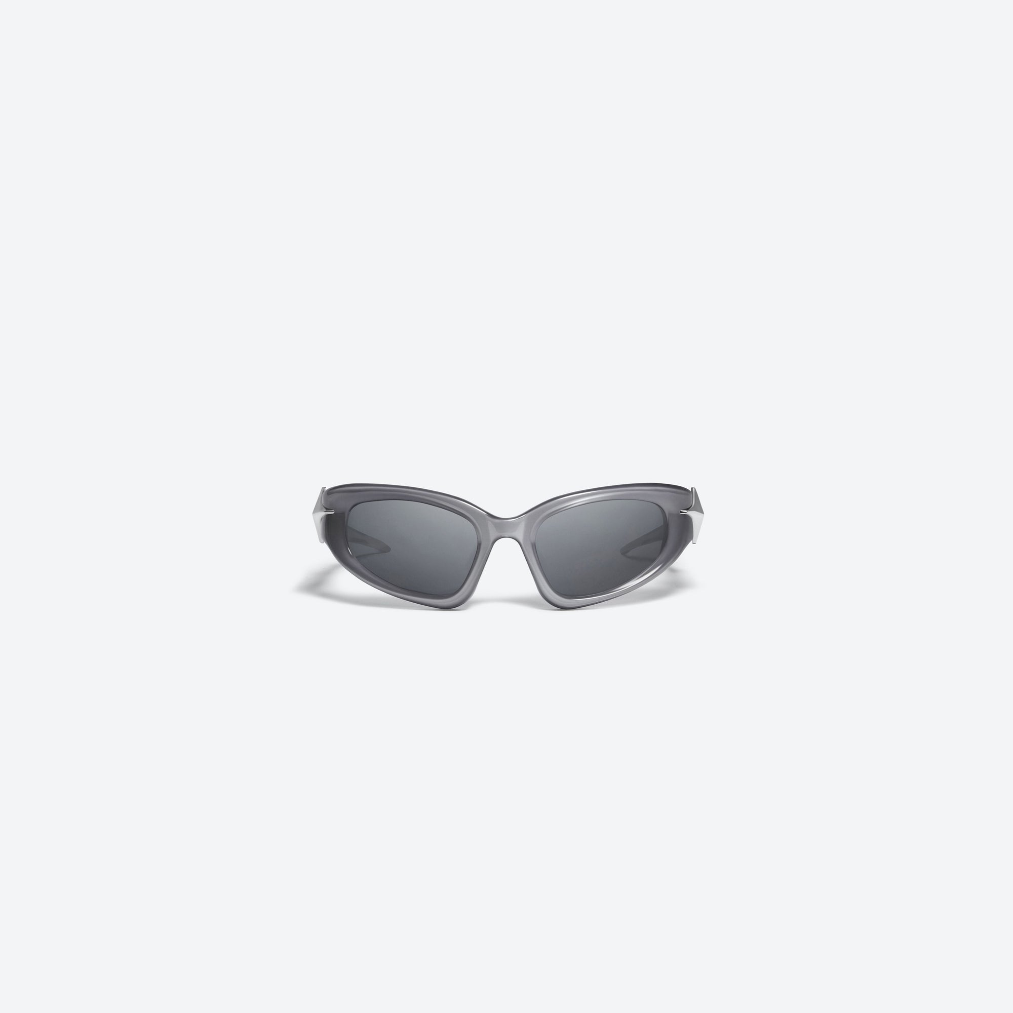 A front view of Gentle Monster Paso G4 Similar Gray Acetate framed Wraparound sunglasses.