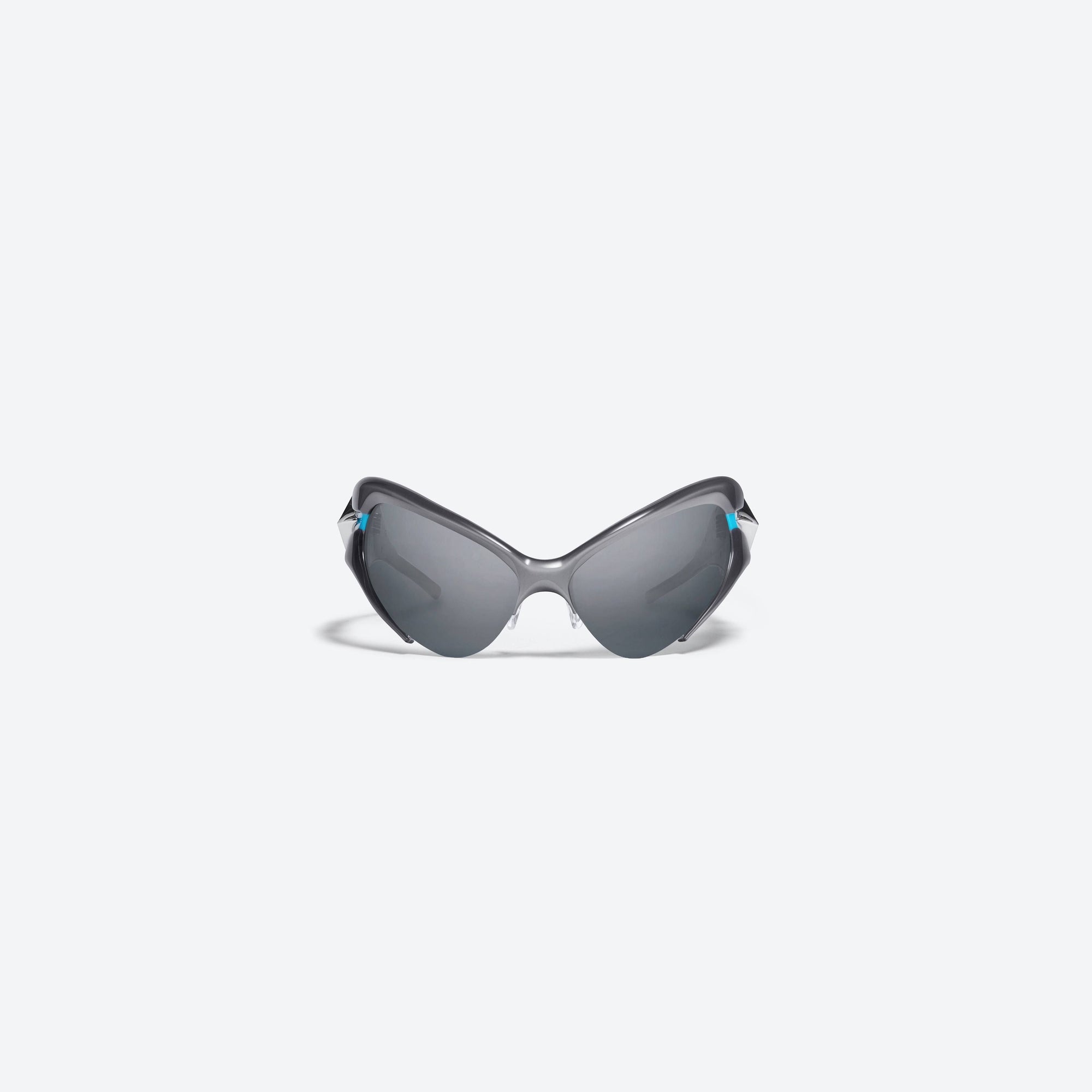 A front view of Gentle Monster Bree G4 Gray Acetate framed Wraparound sunglasses.