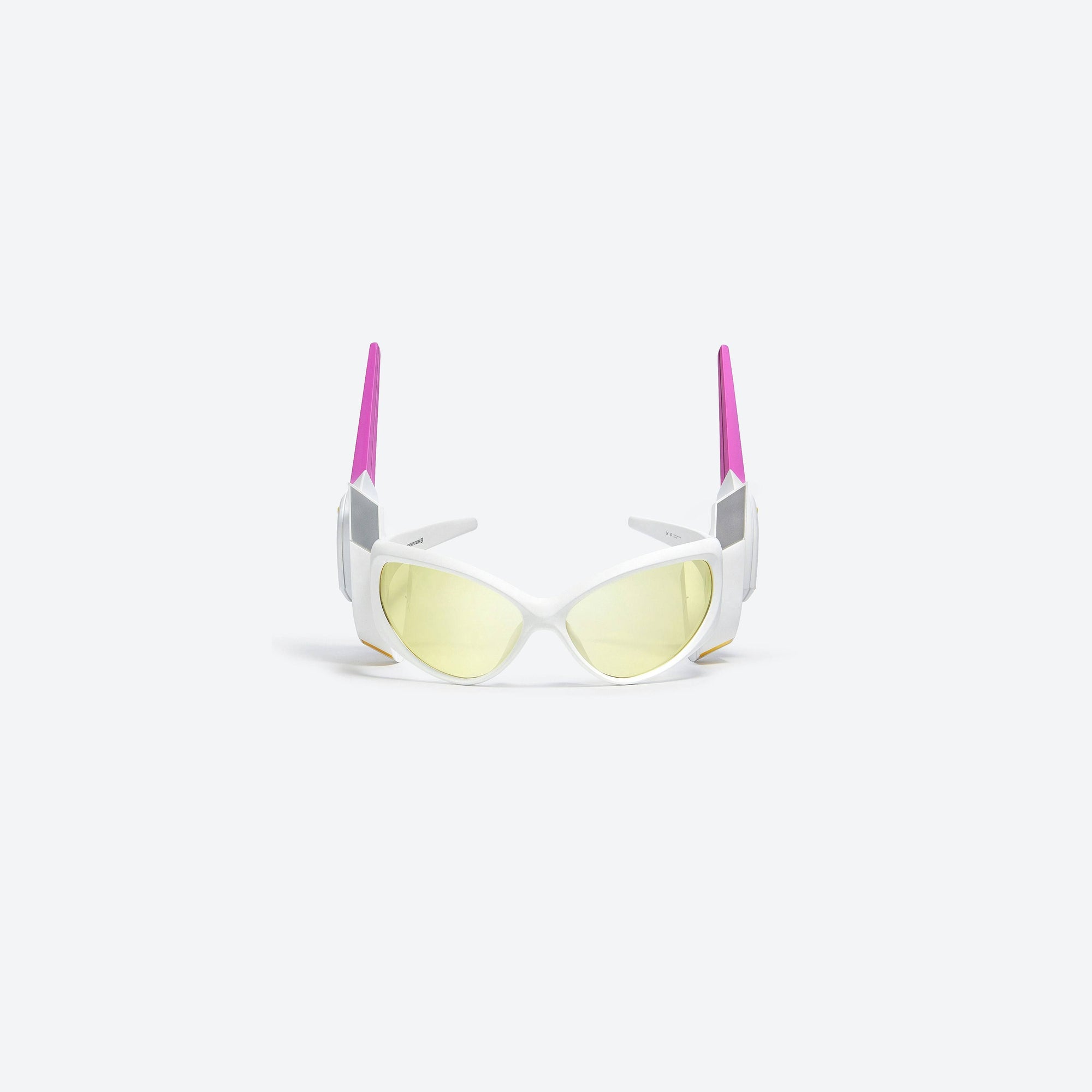 A front view of Gentle Monster Overwatch - Tokki WP White Acetate framed Wraparound sunglasses.