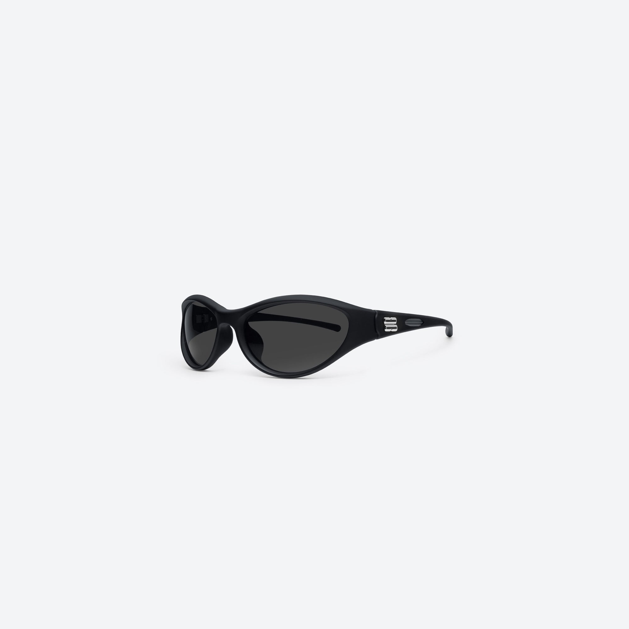 45-degree view of Gentle Monster Sugar Buff 01 Black Nylon framed Wraparound sunglasses.