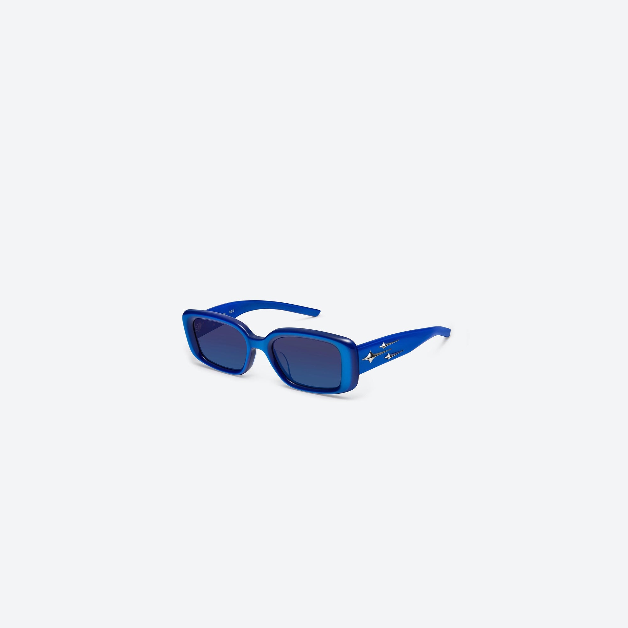 45-degree view of Gentle Monster Antena BL3 Blue Acetate framed Square sunglasses.
