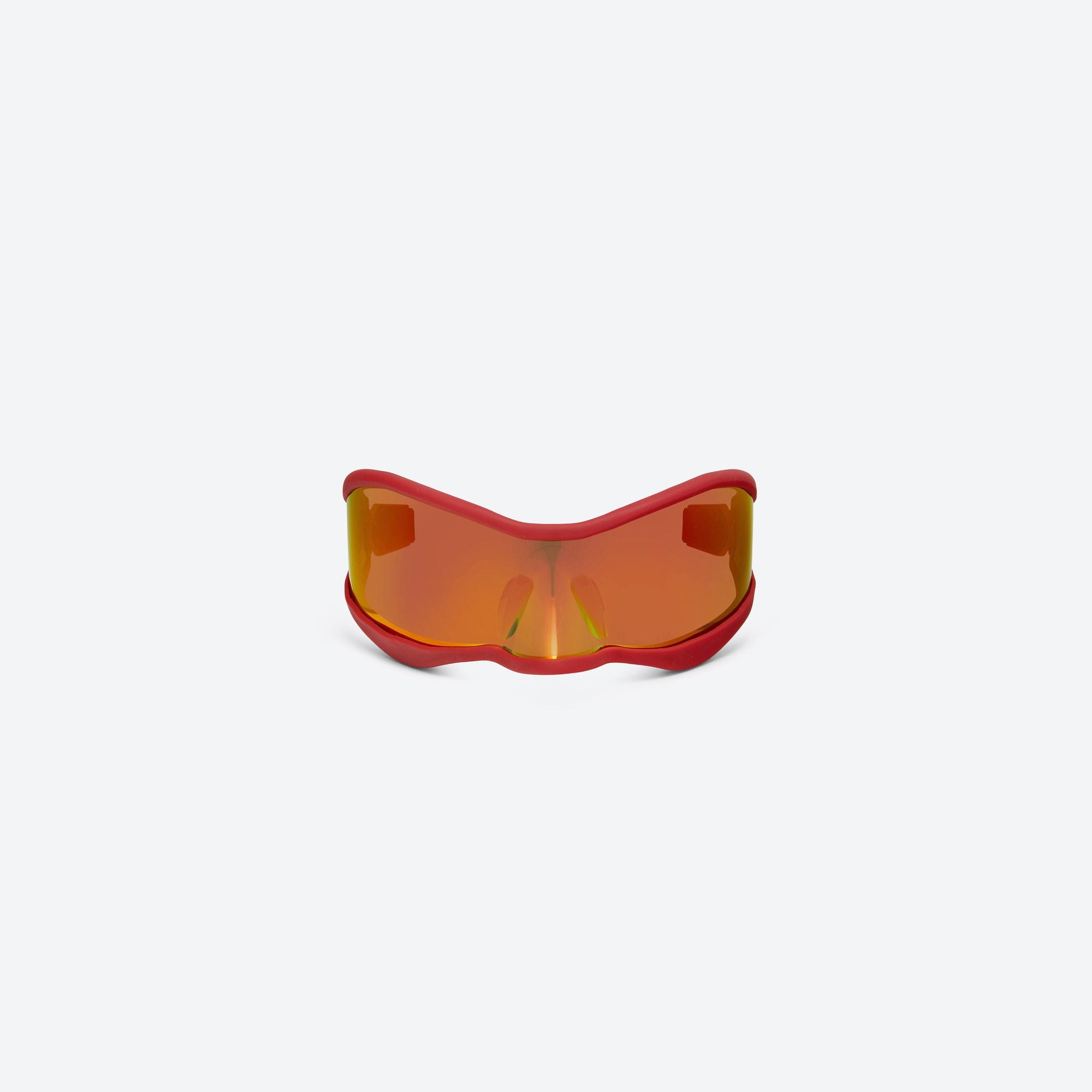 A front view of Gentle Monster Maison Margiela - MM101 R5 Red Mixed framed Wraparound sunglasses.