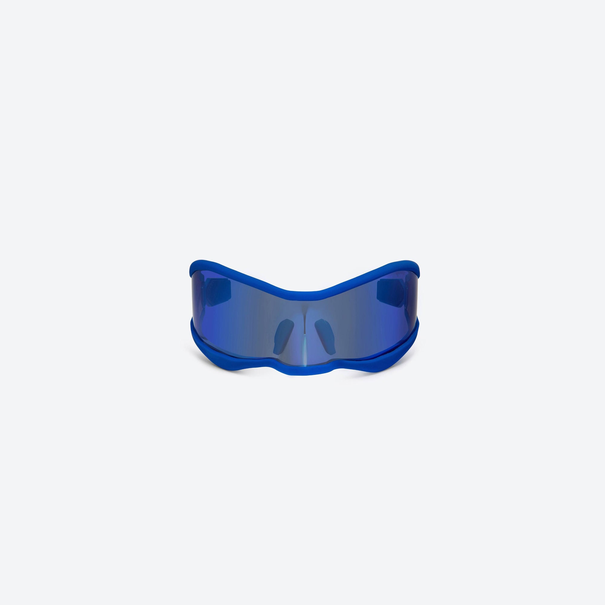 A front view of Gentle Monster Maison Margiela - MM101 BL4 Blue Mixed framed Wraparound sunglasses.